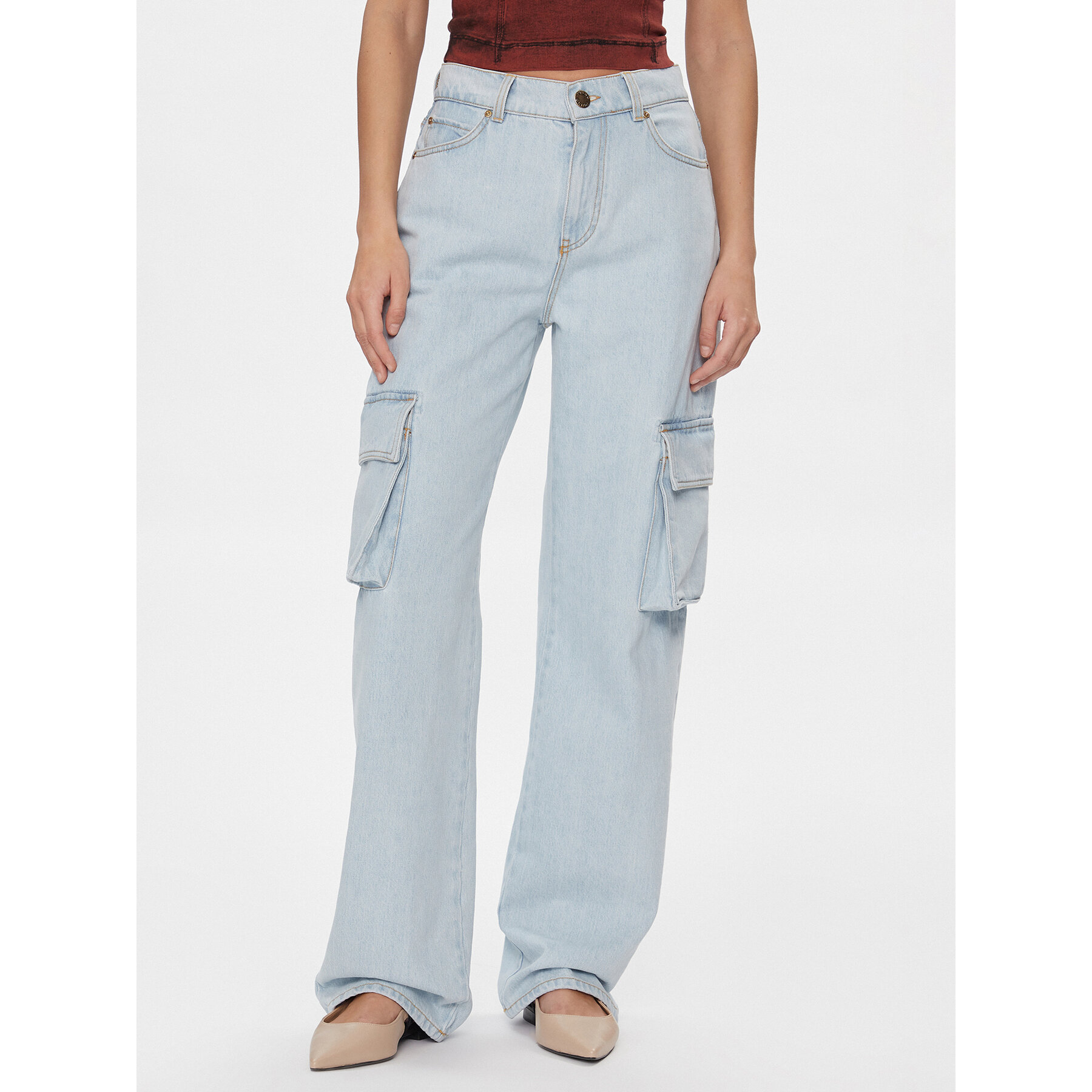 Pinko Jeans Caty 102942 A1MV Himmelblau Cargo Fit