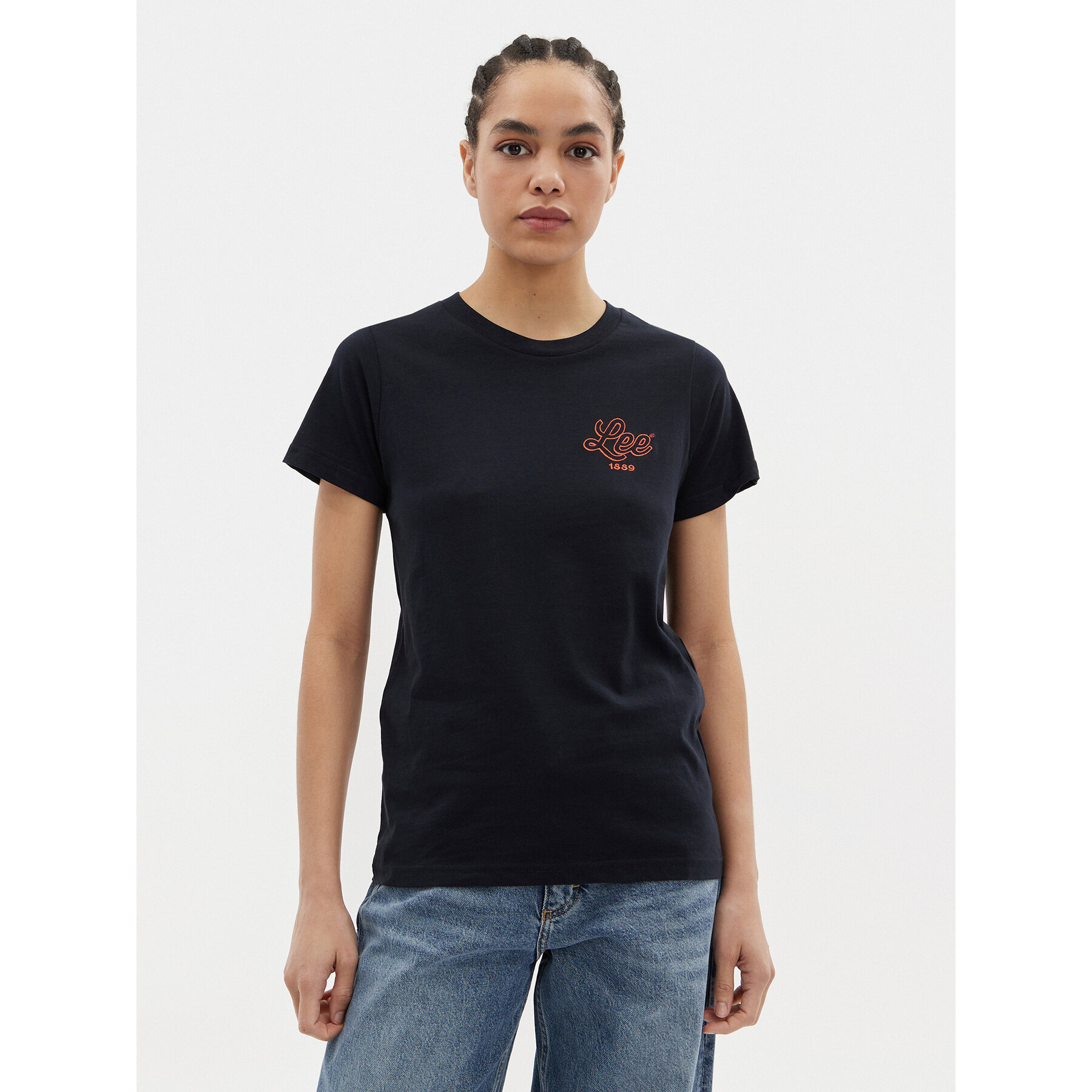Lee T-Shirt Small Logo 112350198 Μαύρο Regular Fit