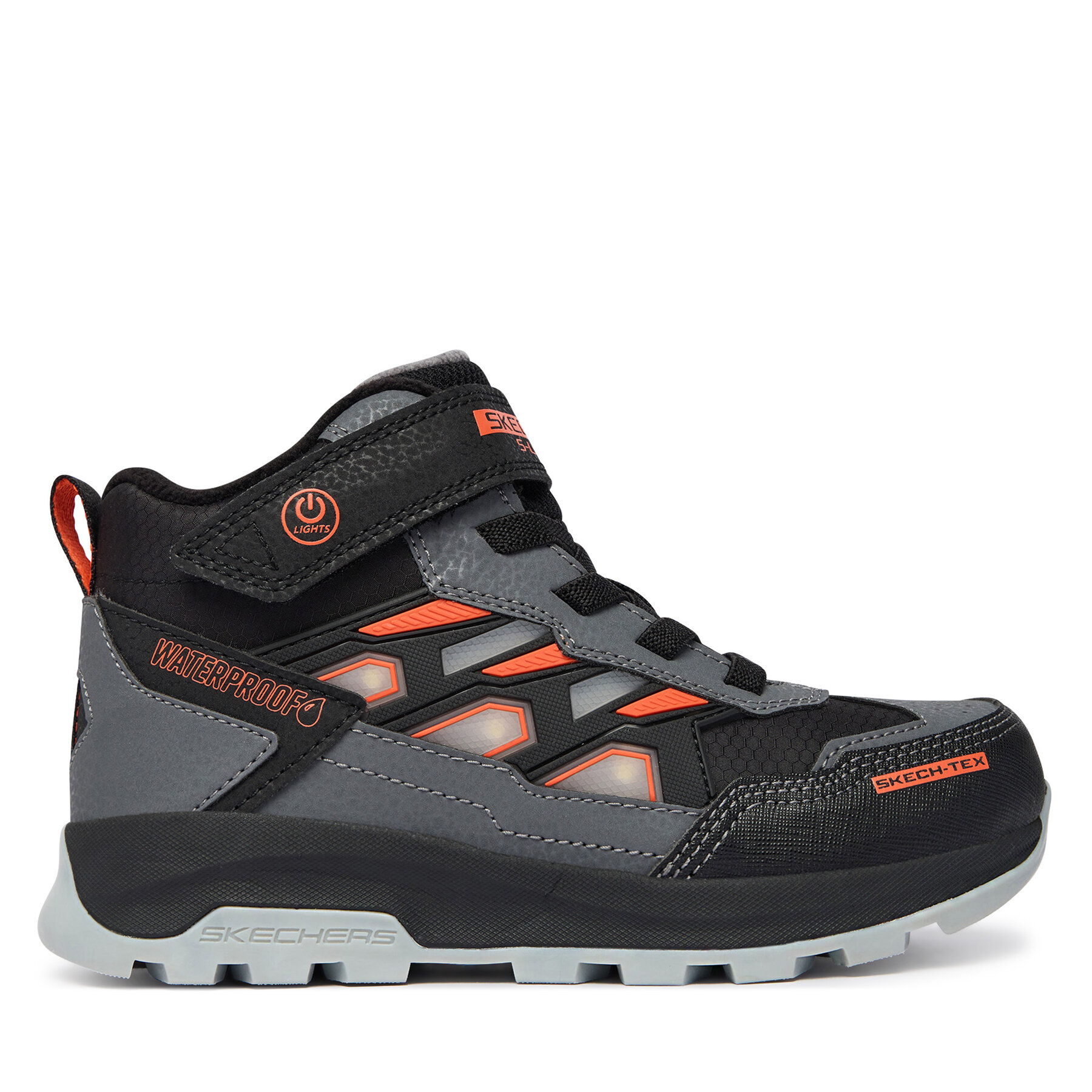 Ghete Skechers S-Lights Waterproof: Storm Blazer - Glow Trail 406381L/BKCC Gri