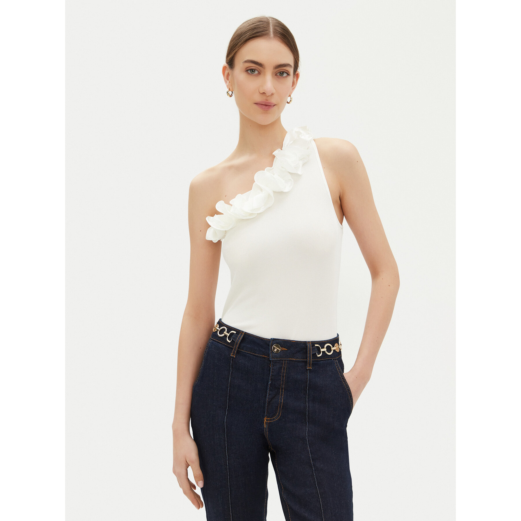 Fracomina Felső FR25ST2018J46301 Ekru Regular Fit