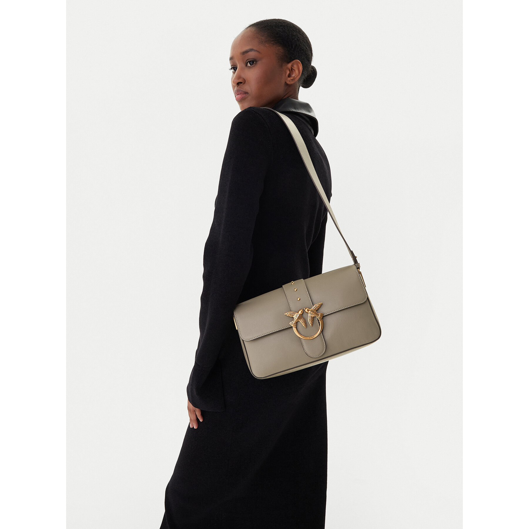 Borsetta PINKO Love One Classic Slouchy Fl Al 25-26 PLTT 104524 A0QO Grigio