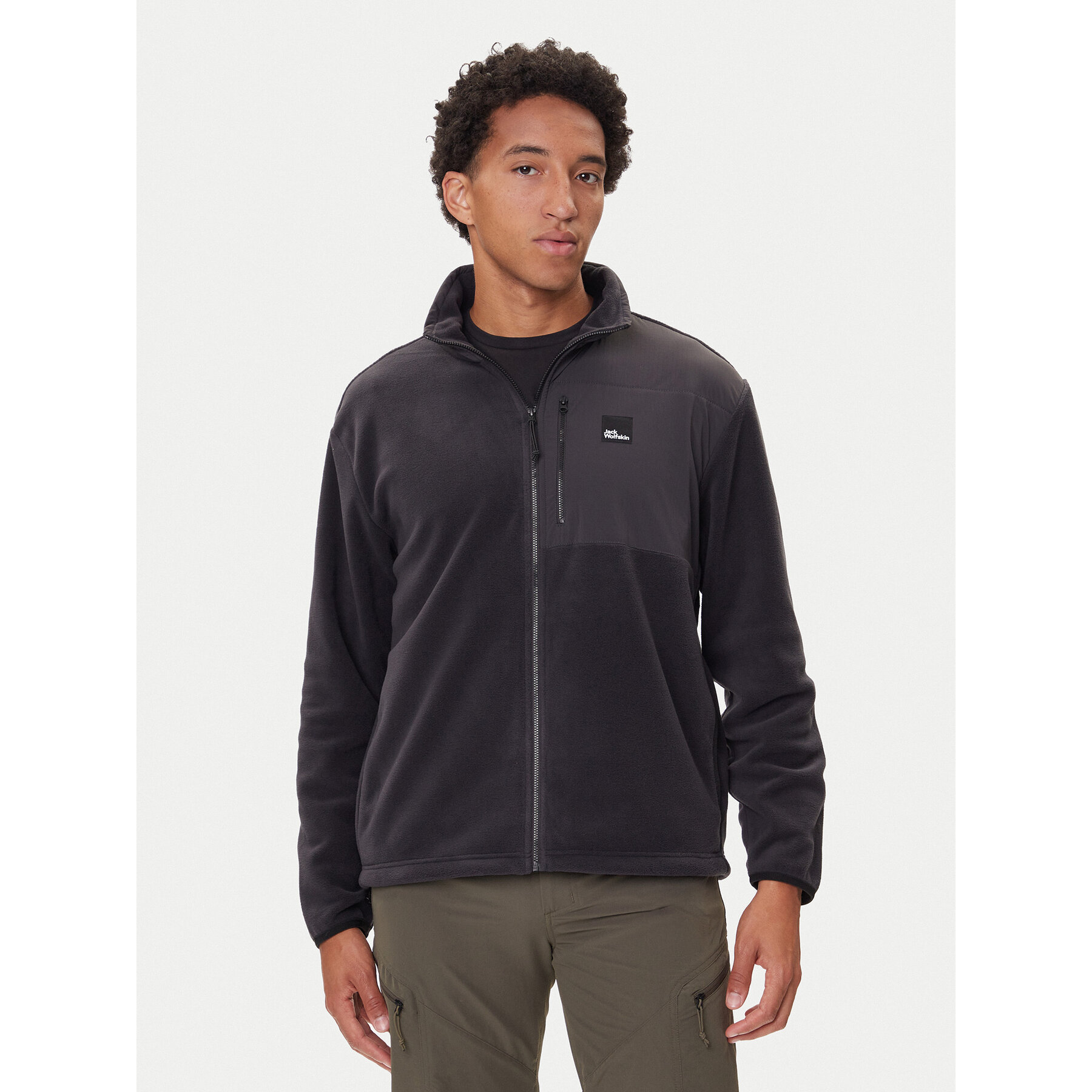 Jack Wolfskin Fleecejacke Sumetro Fz A64108 Schwarz Relaxed Fit