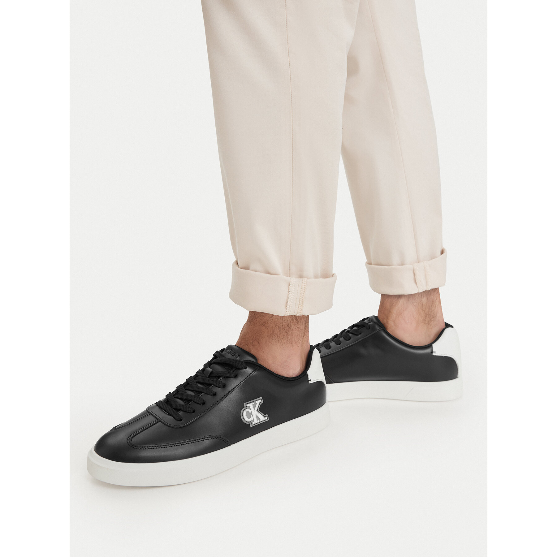 Tenisice Calvin Klein Low Prof Cupsole Emb Lth HM0HM02124 Crna
