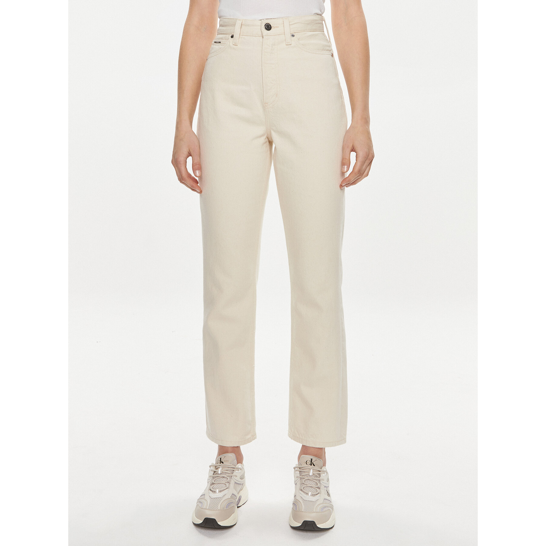 Calvin Klein Jeans K20K206573 Écru Slim Fit