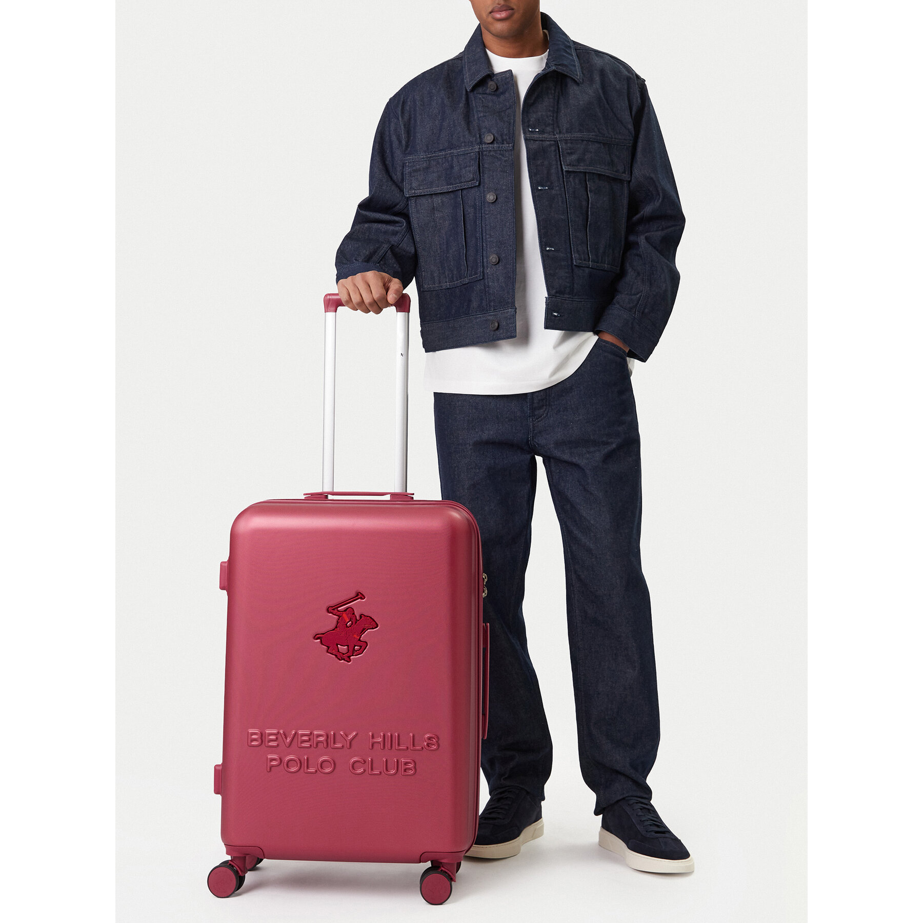 Stredný kufor Beverly Hills Polo Club CEO-BHPC-M-004-08-BURGUNDY Bordová