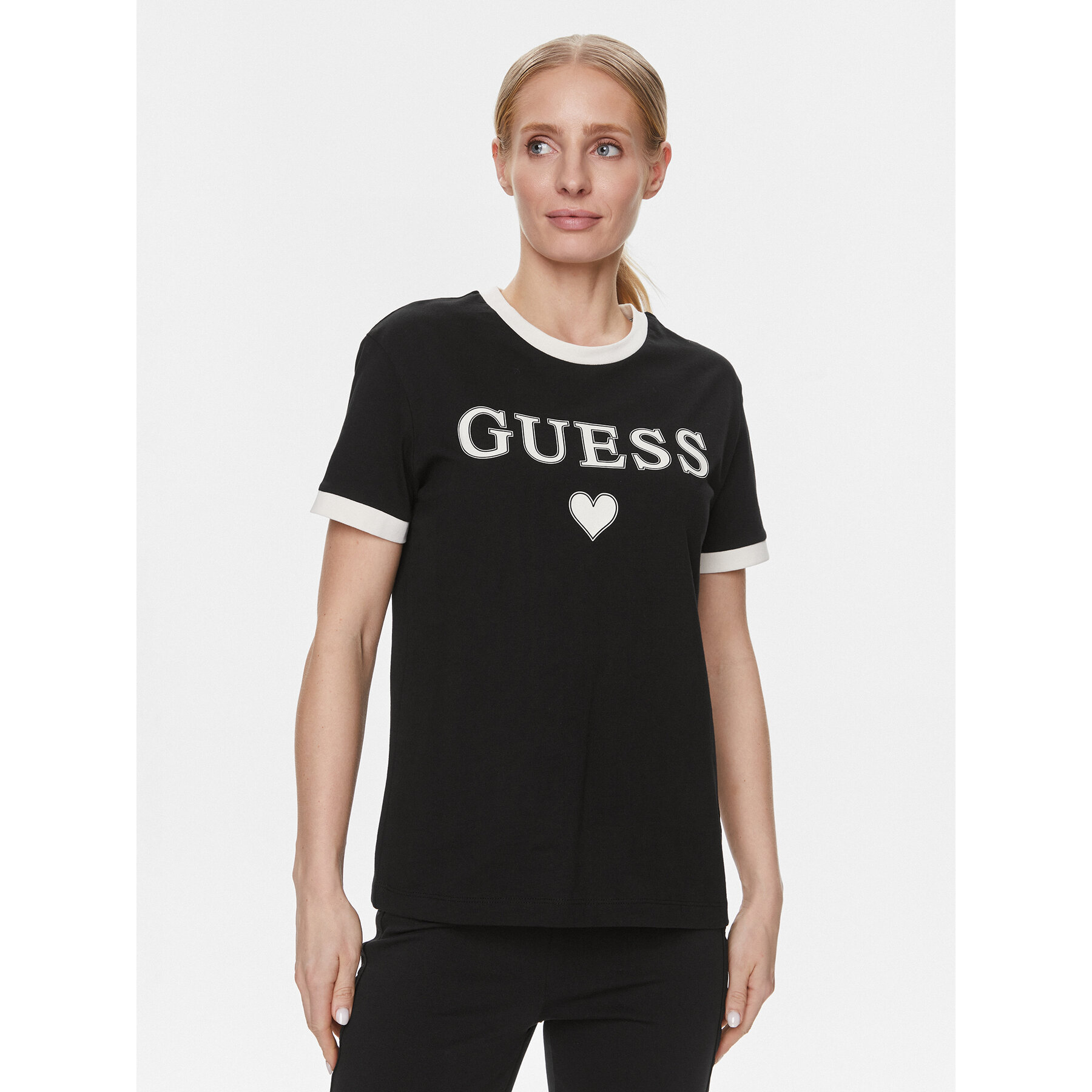Guess T-Shirt Caryl V4RI04 K8FQ4 Μαύρο Regular Fit