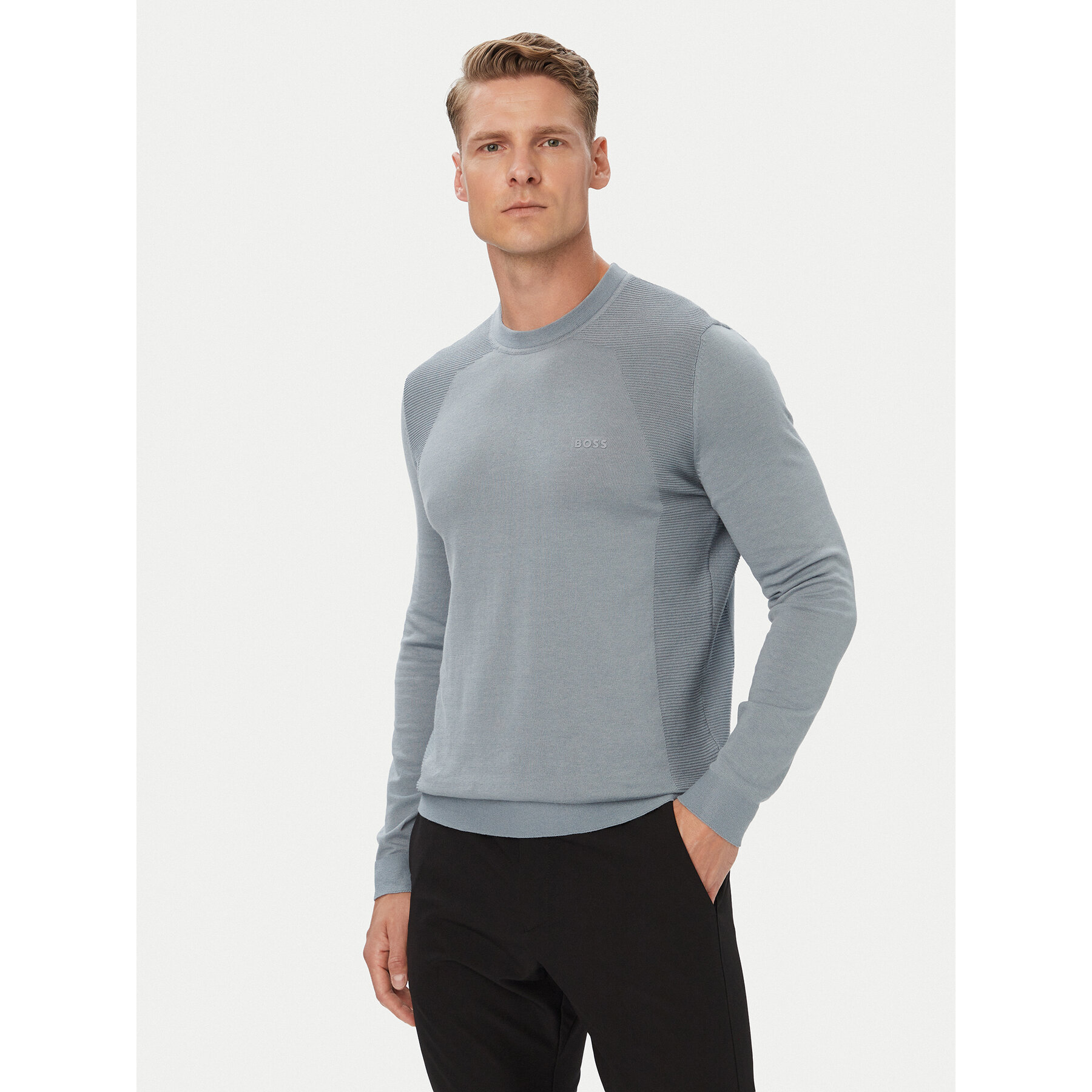 BOSS Pullover KN_Momentum 50558351 Grau Regular Fit