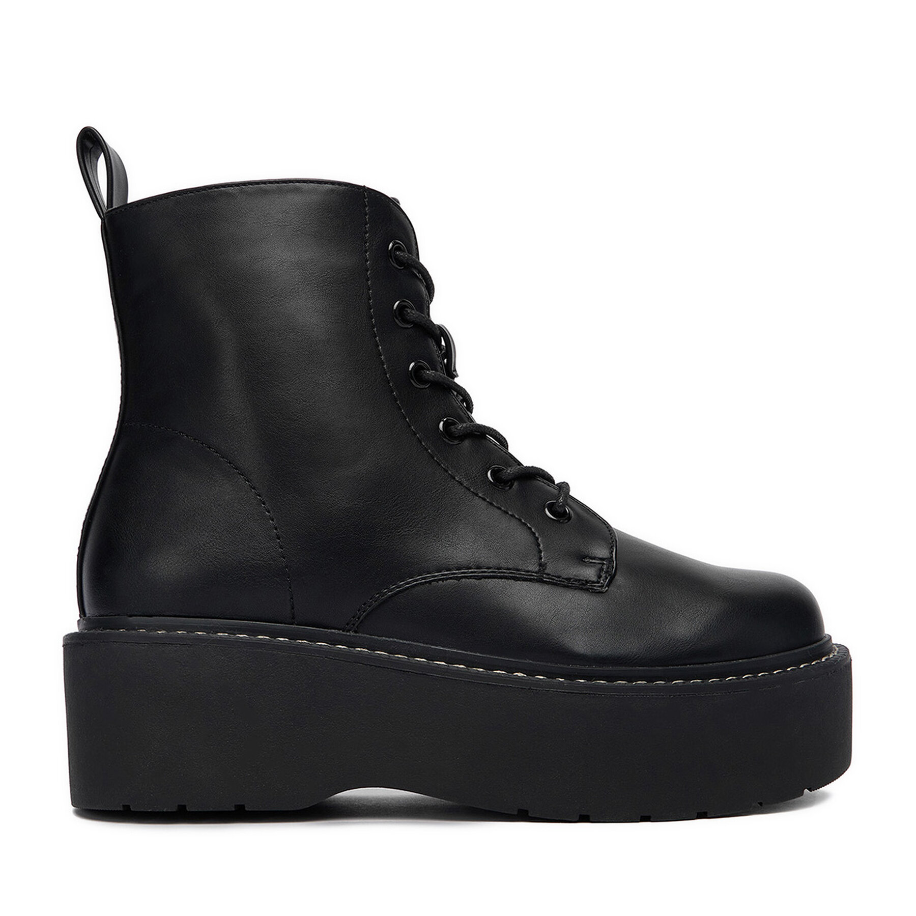 Šnurovacia obuv DeeZee 12663-1 -BLACK PU Čierna