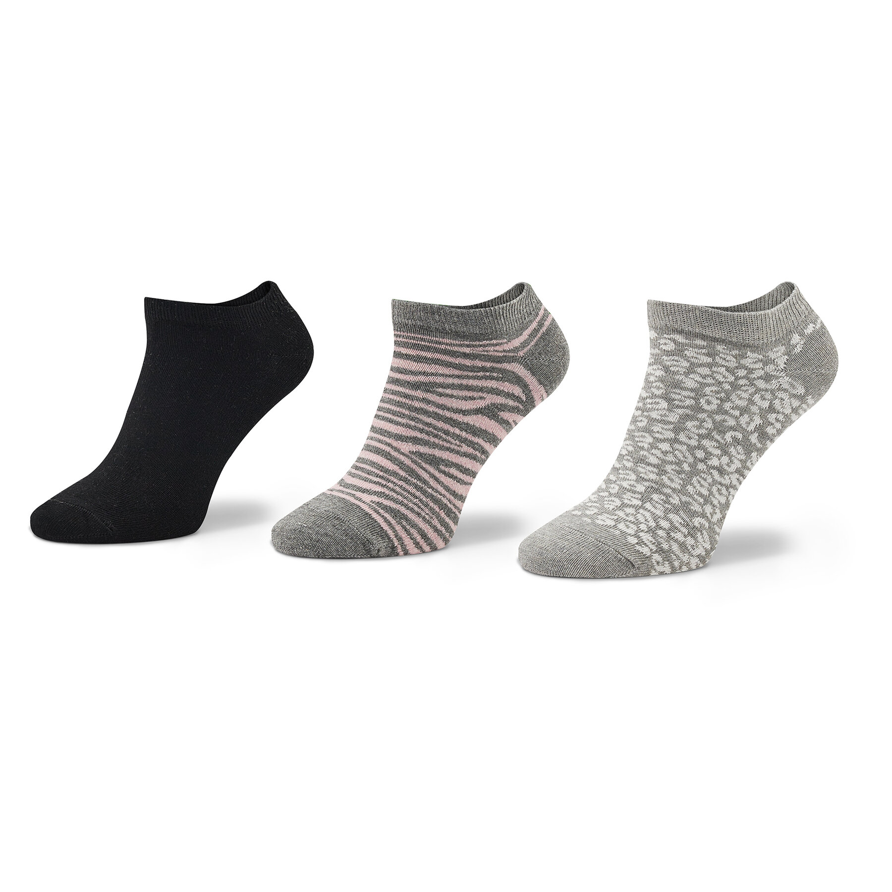 Set 3 parov ženskih nizkih nogavic DKNY Elva S4_0094T_DKY Grey/Pink Animal
