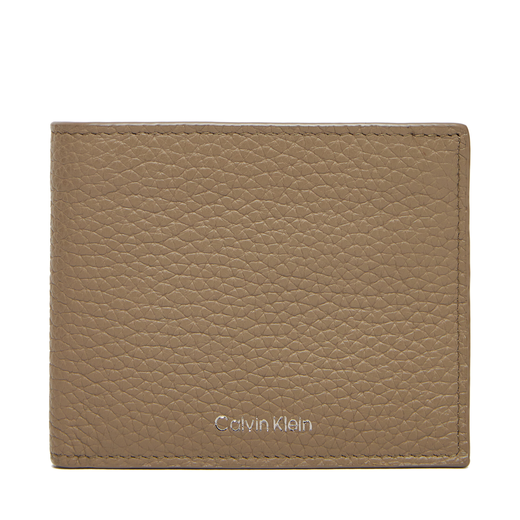 Portfel męski Calvin Klein Beżowy Ck Leather Billfold W Zip Coin LV04D1028G