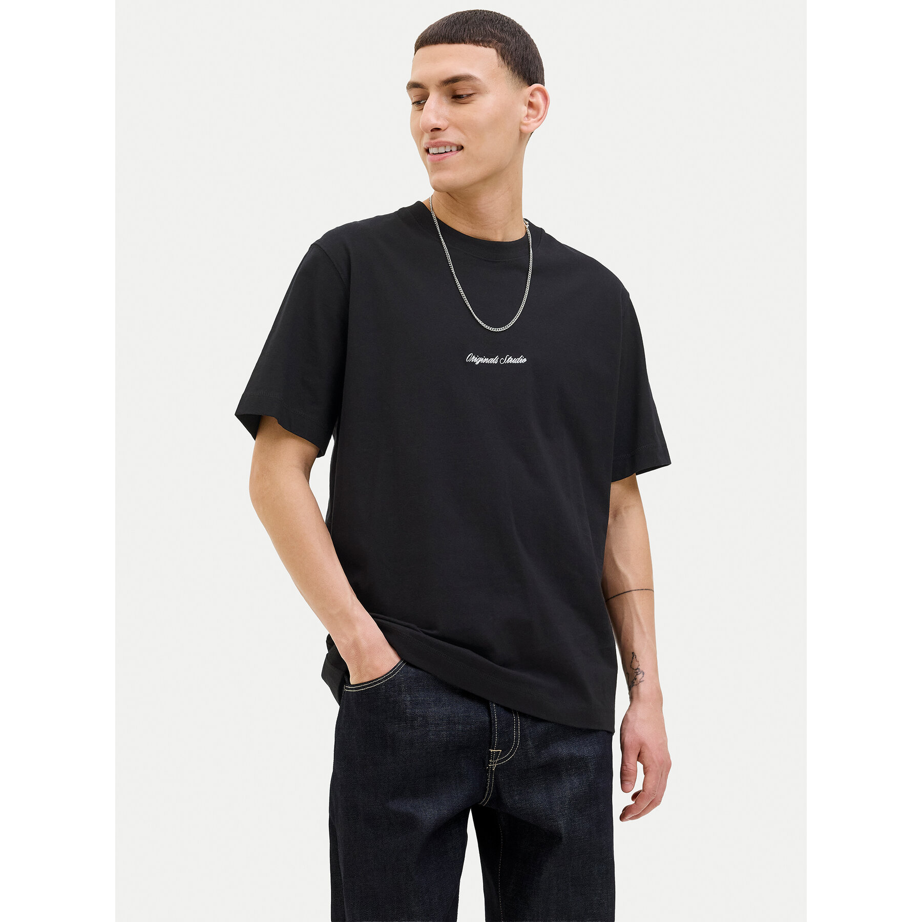 Jack & Jones T-shirt Norrebro 12282892 Crna Relaxed Fit
