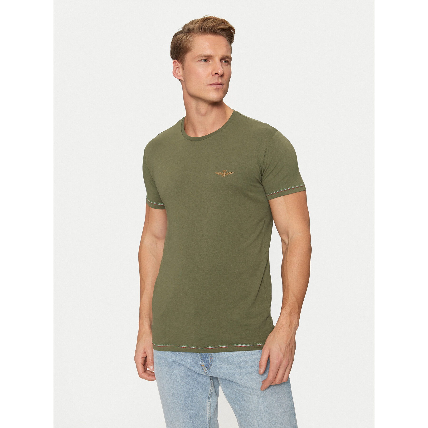 Aeronautica Militare Majica AM1UTI003 Zelena Regular Fit