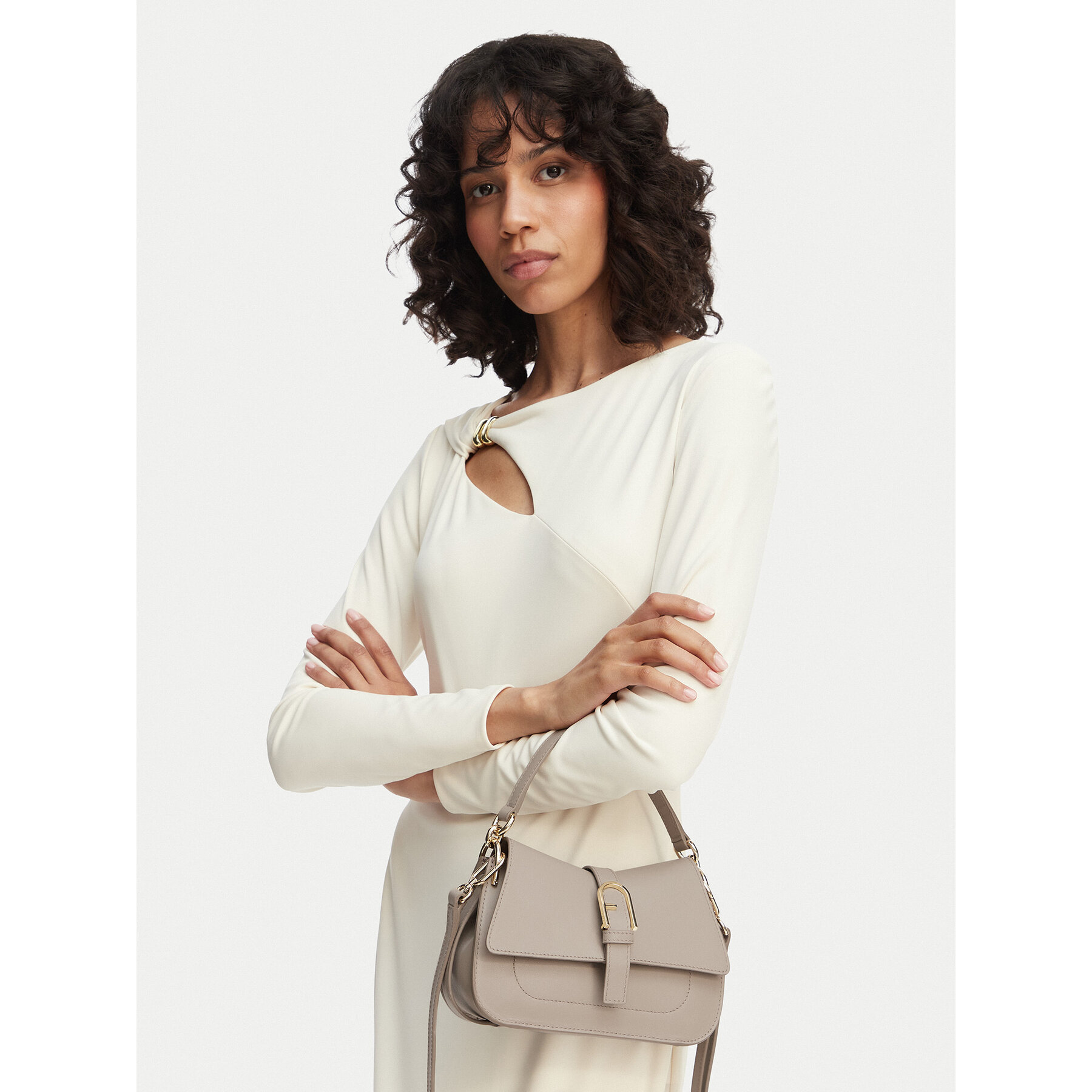 Ročna torba Furla Flow Mini WB01032 BX2045 BG 4488S Bež