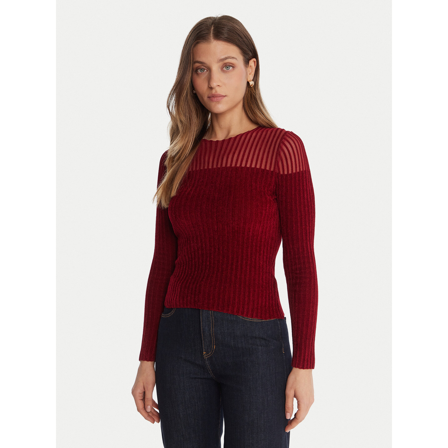 Guess Pullover W5BR62 Z0890 Rot Slim Fit