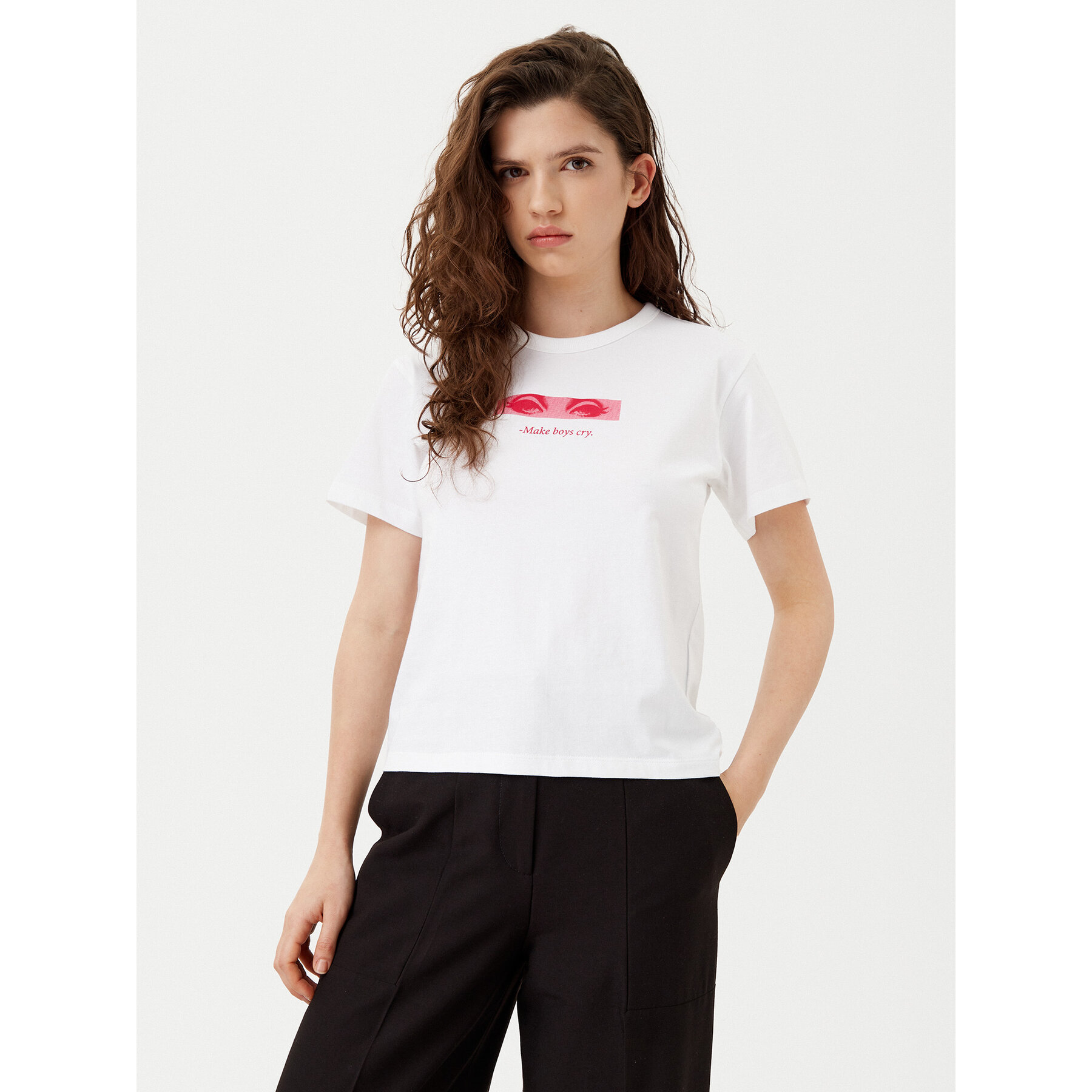 HUGO T-Shirt Destrel_1 50534246 Λευκό Regular Fit