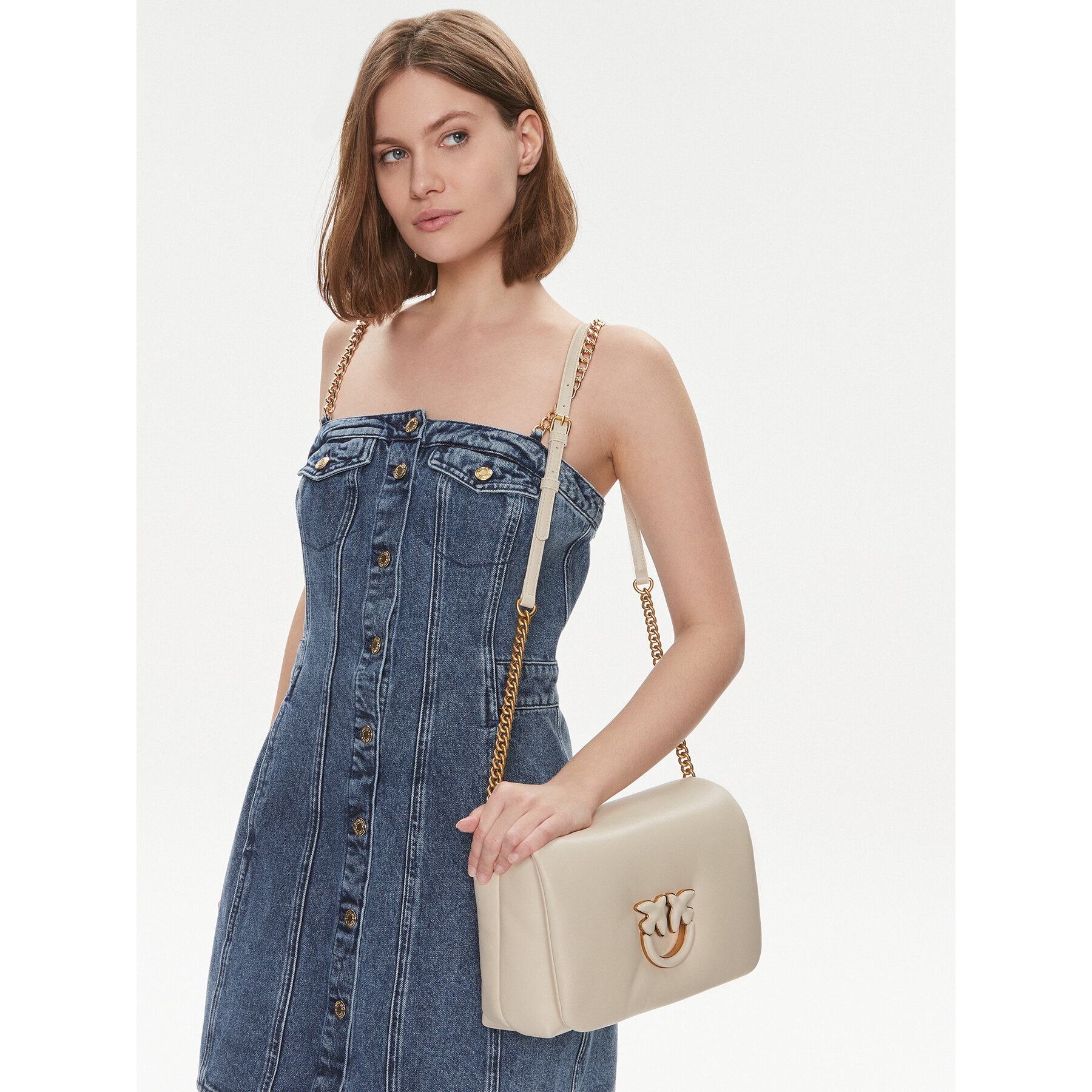 Дамска чанта Pinko Love Click Puff Classic PE 24 PLTT 101585 A10F Екрю