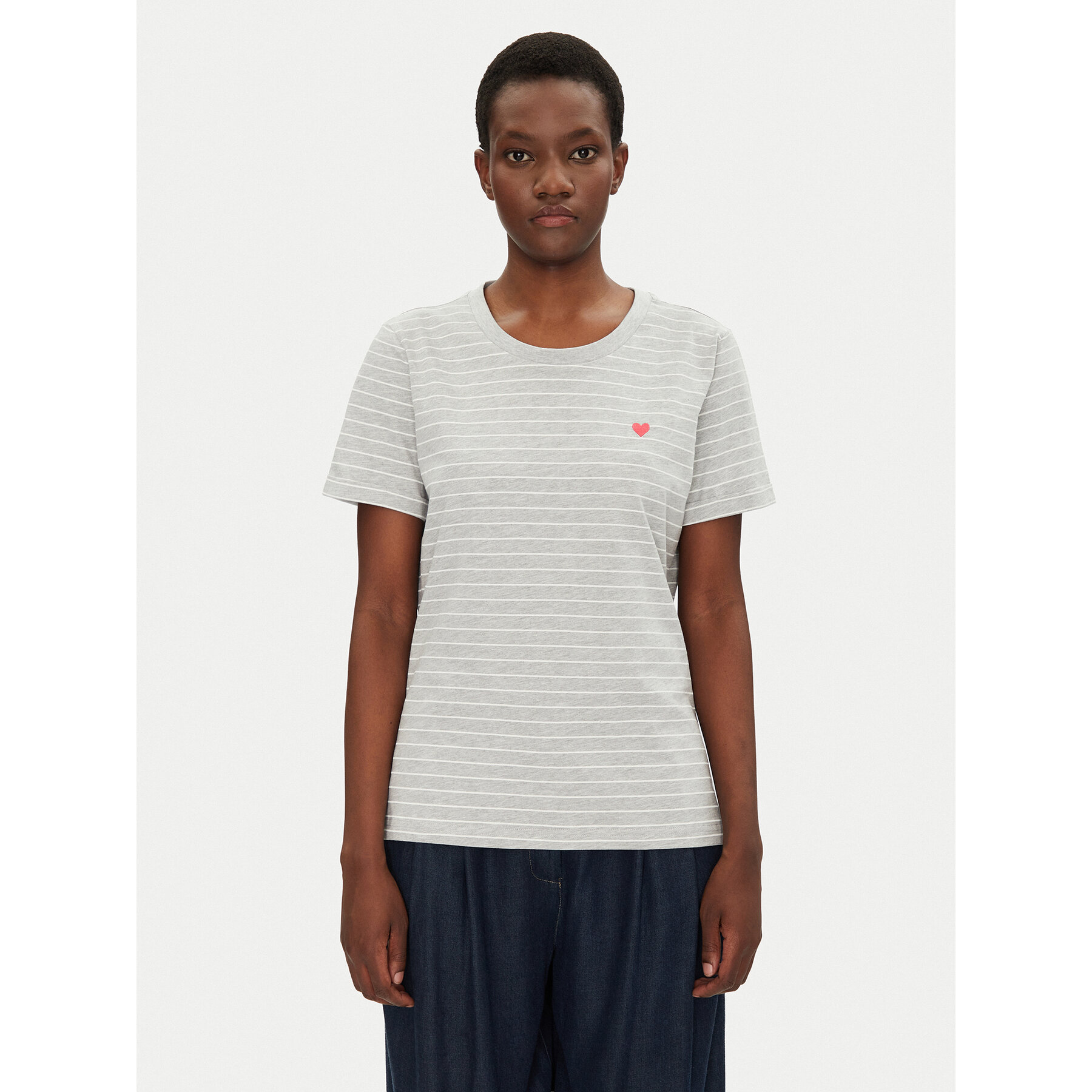 Fransa Fransa T-Shirt 20615521 Γκρι Regular Fit
