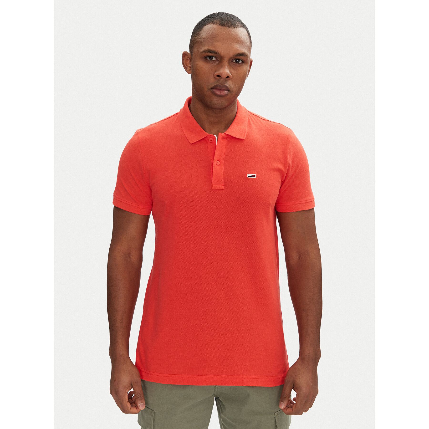 Tommy Jeans Polo DM0DM20676 Rosso Slim Fit