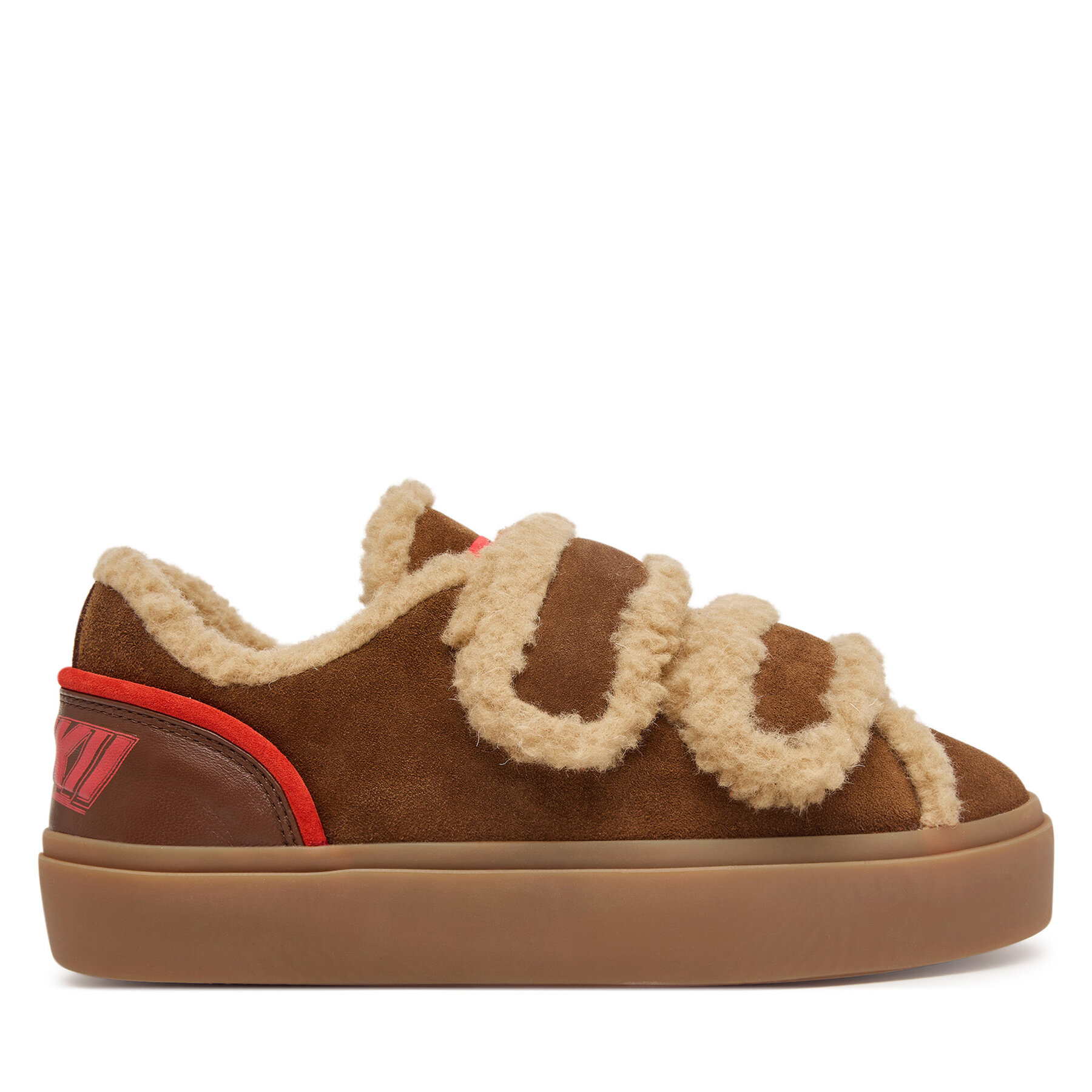 Sneakersy Inuikii Lila Shearling Low Velcro 1001.001.0561.150 Hnedá
