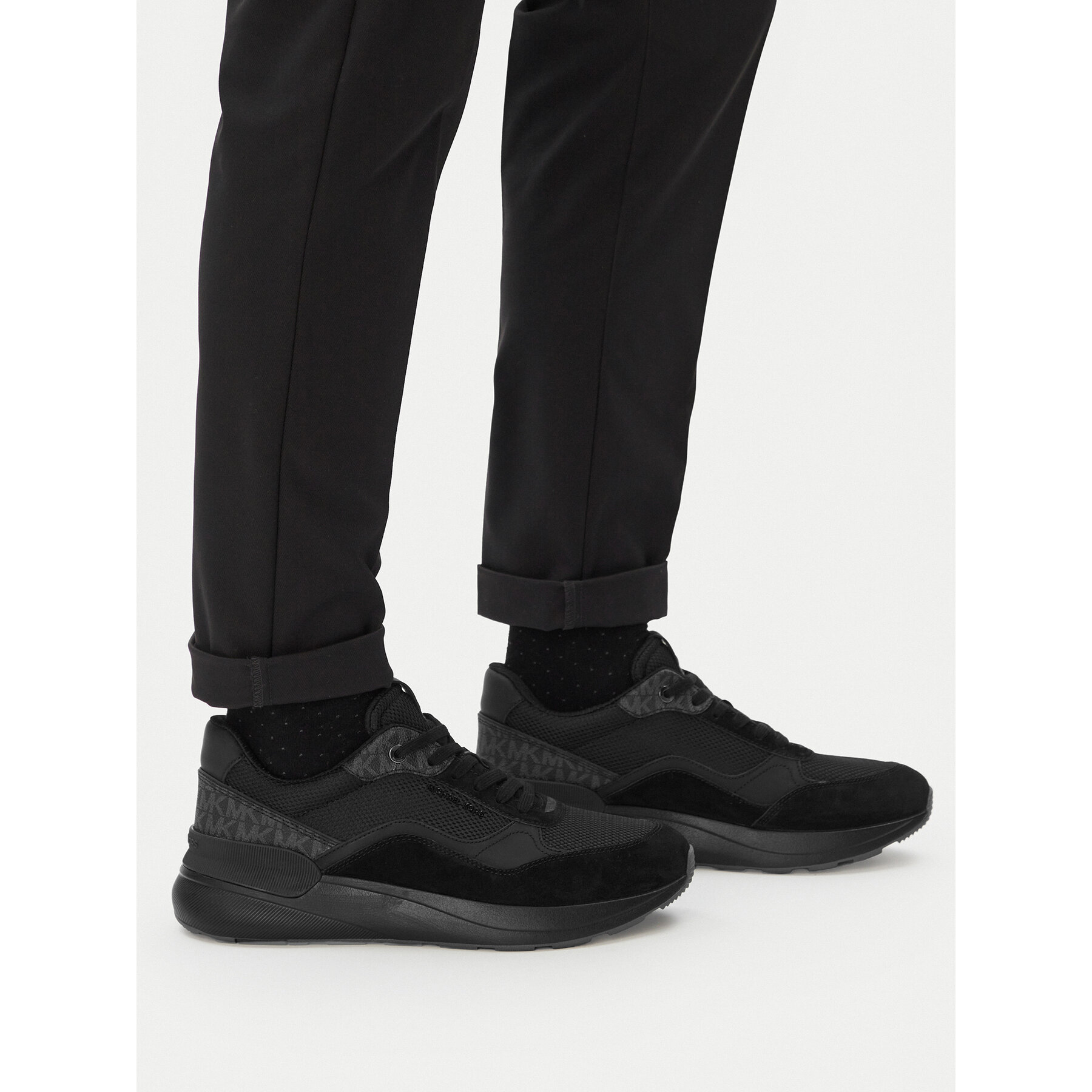 Sneakers MICHAEL Michael Kors Trevor Mixed-Media Trainer 42F4TRFS7D Negru