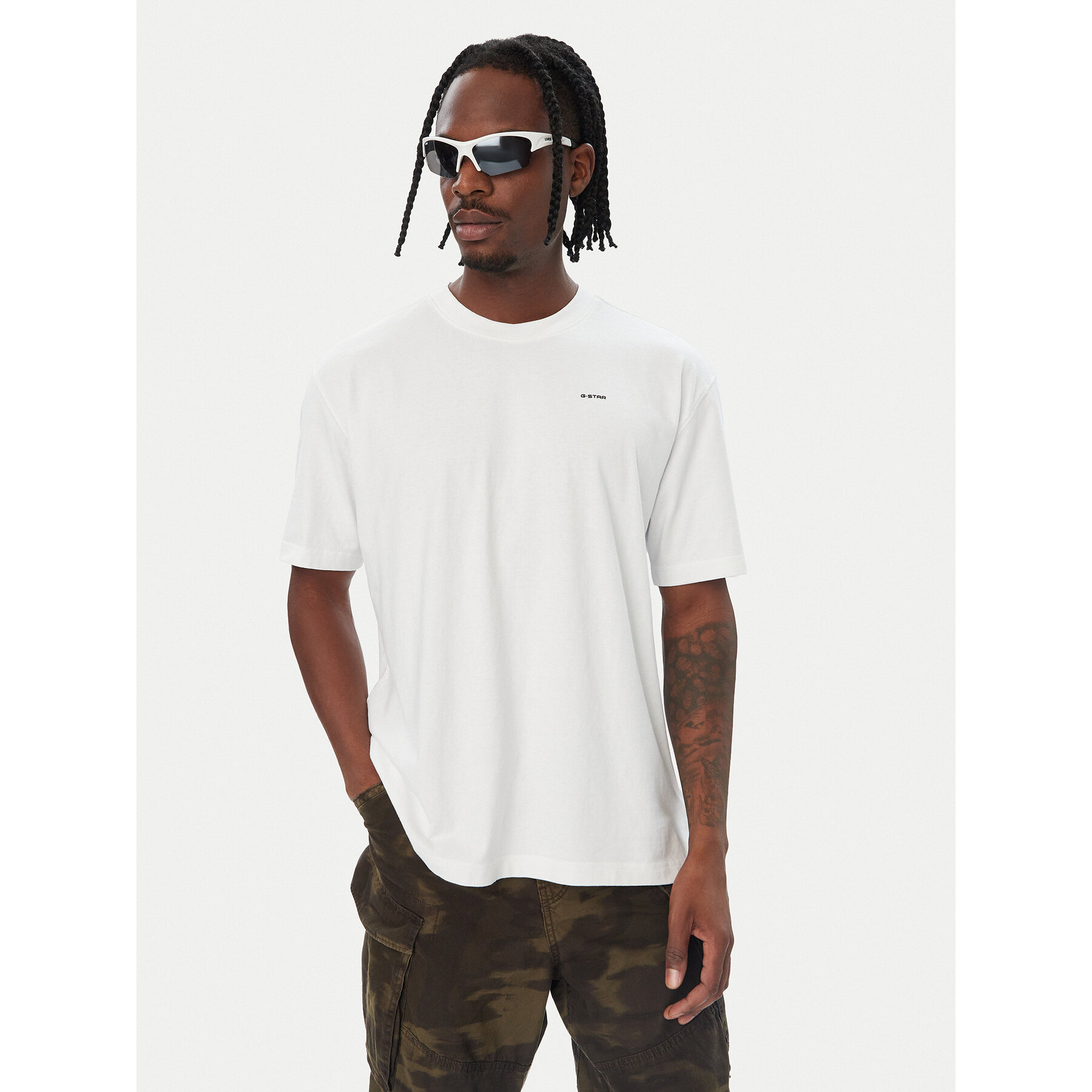 G-STAR T-Shirt D28588 D593 Weiß Relaxed Fit