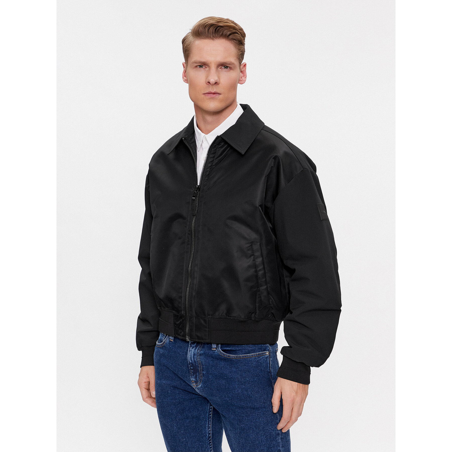 Calvin Klein Bomberjacke Sateen K10K112370 Schwarz Regular Fit