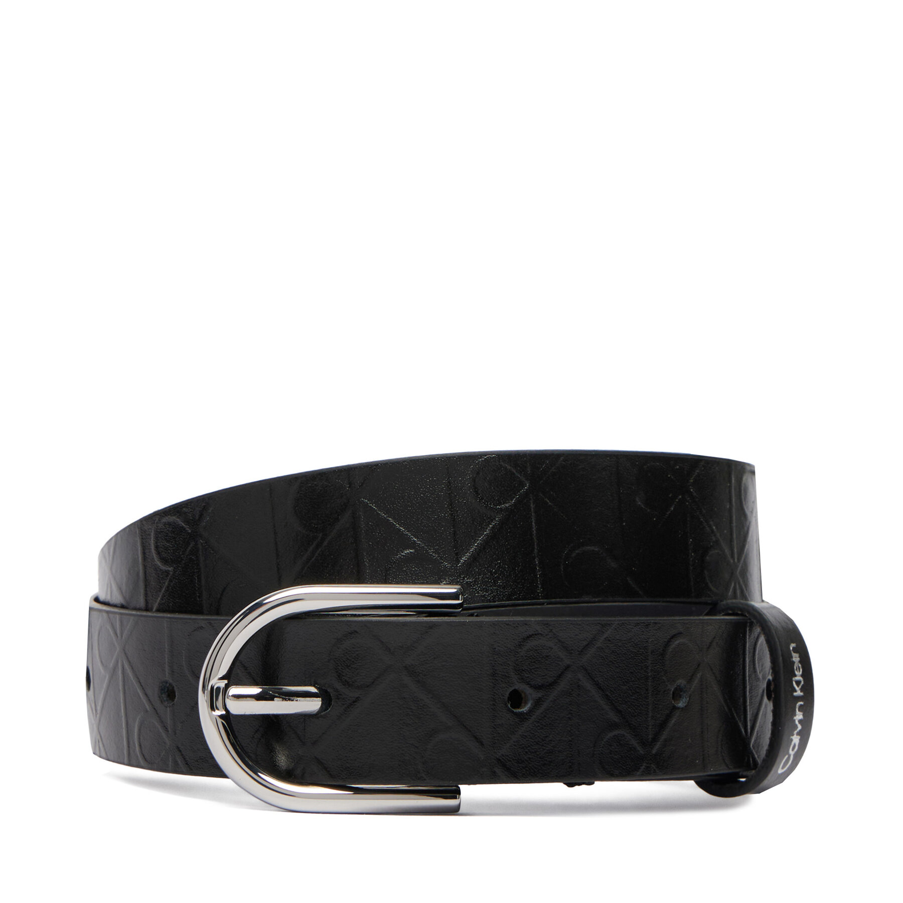 Dámsky opasok Calvin Klein Round Buckle Debossed LV04F7143G Čierna