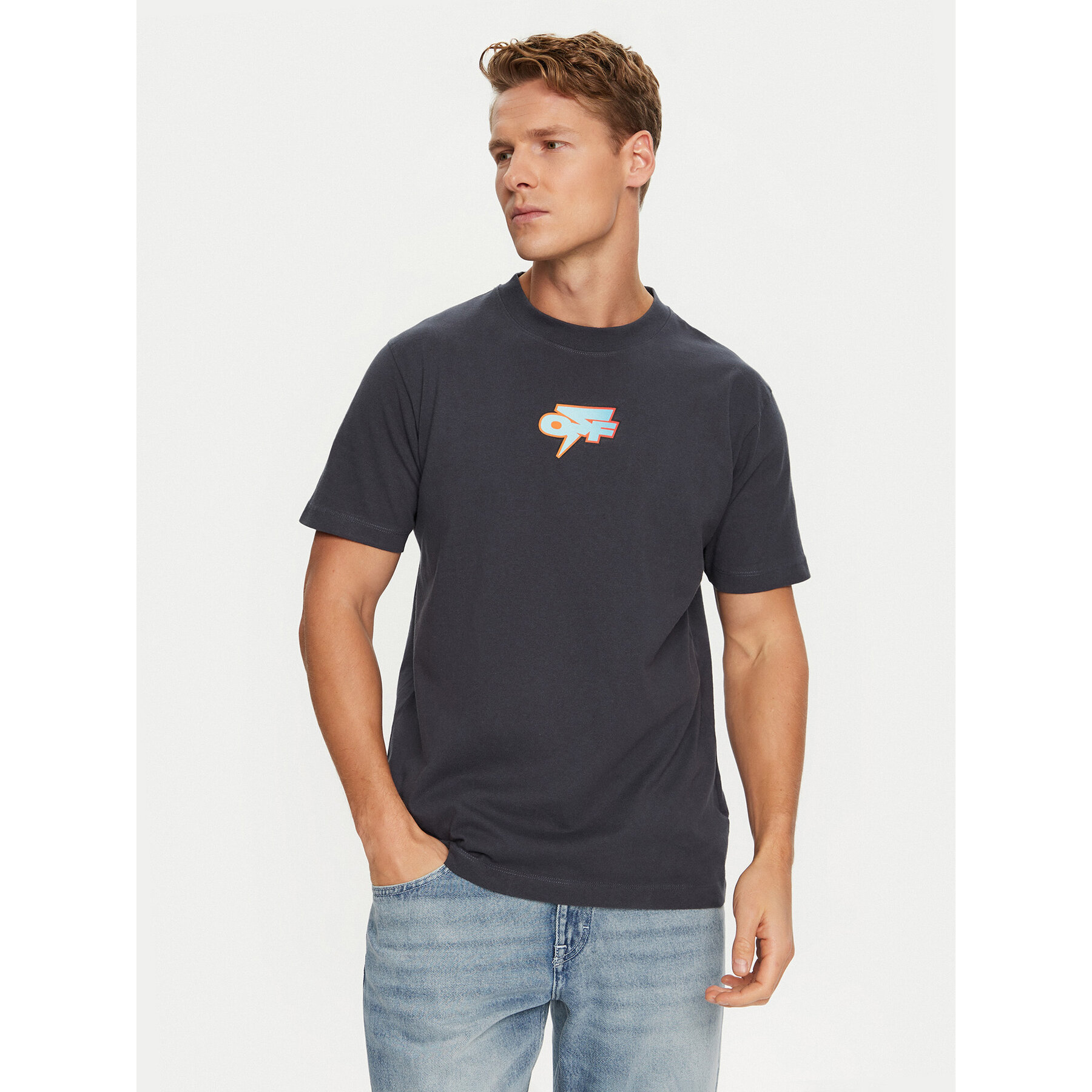 Off-White T-Shirt OMAA027F22JER0074641 Σκούρο μπλε Regular Fit