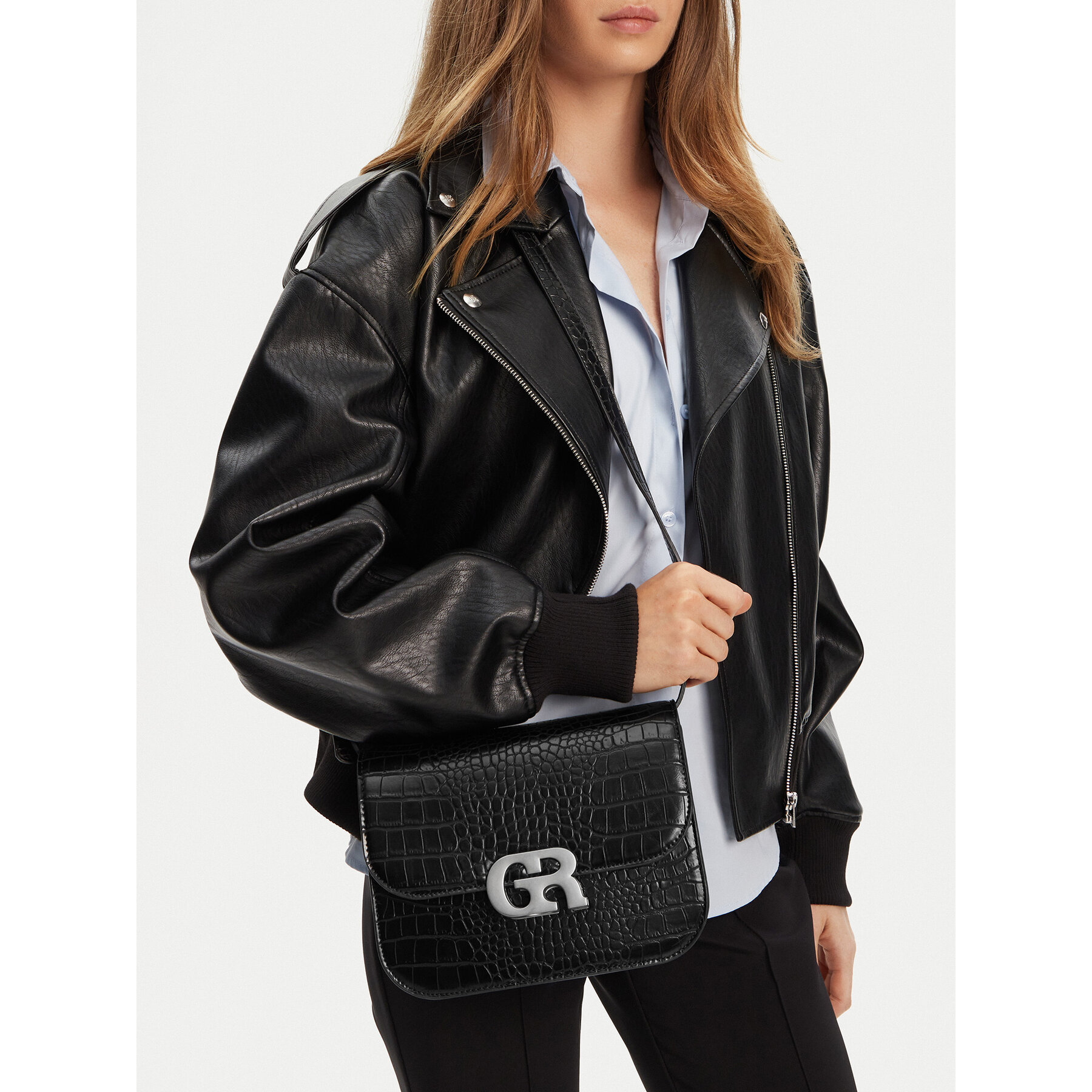 Geantă Gino Rossi CEO-LINA-KQ44-CROCCO Negru