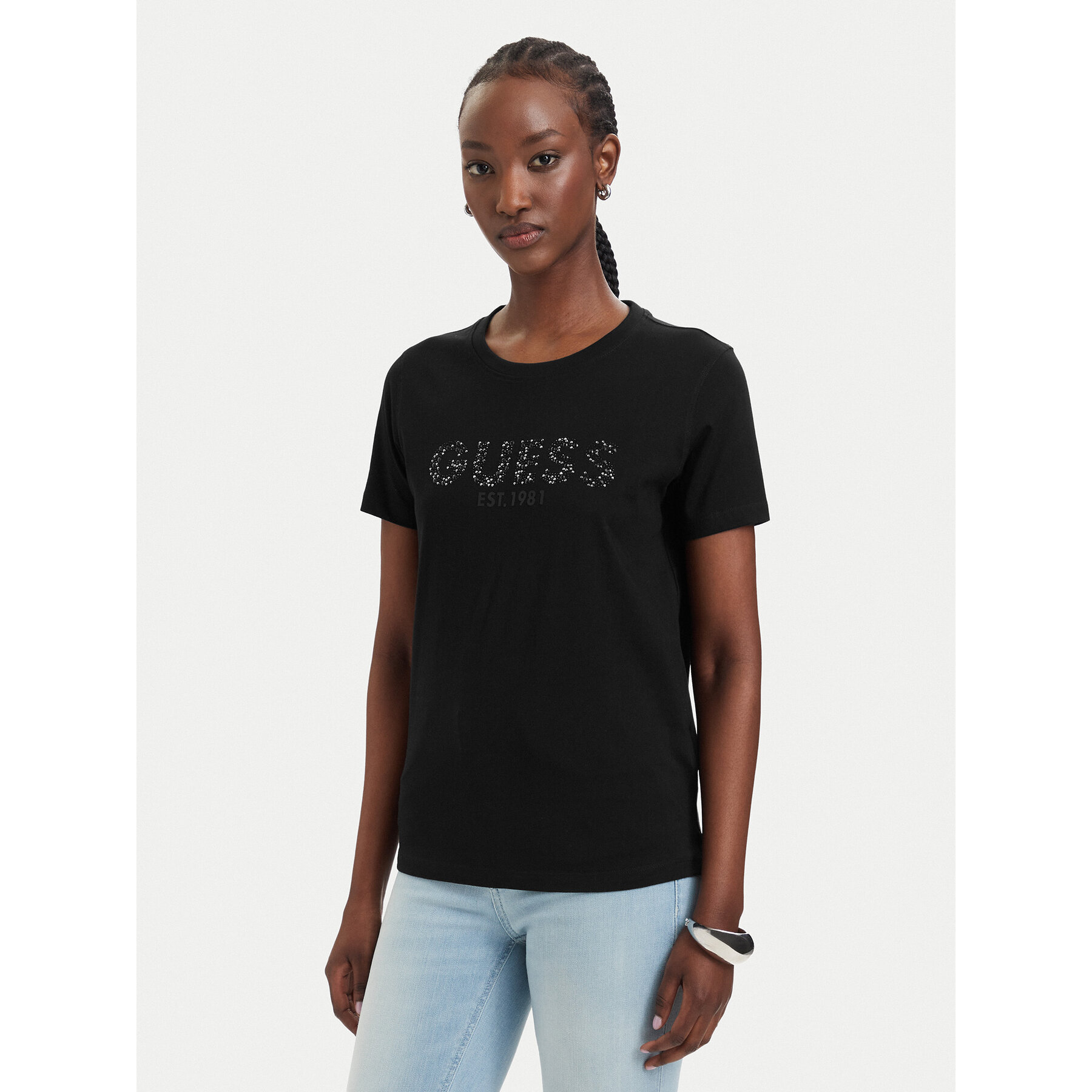 Guess T-shirt W6GI15 K3035 Crna Regular Fit