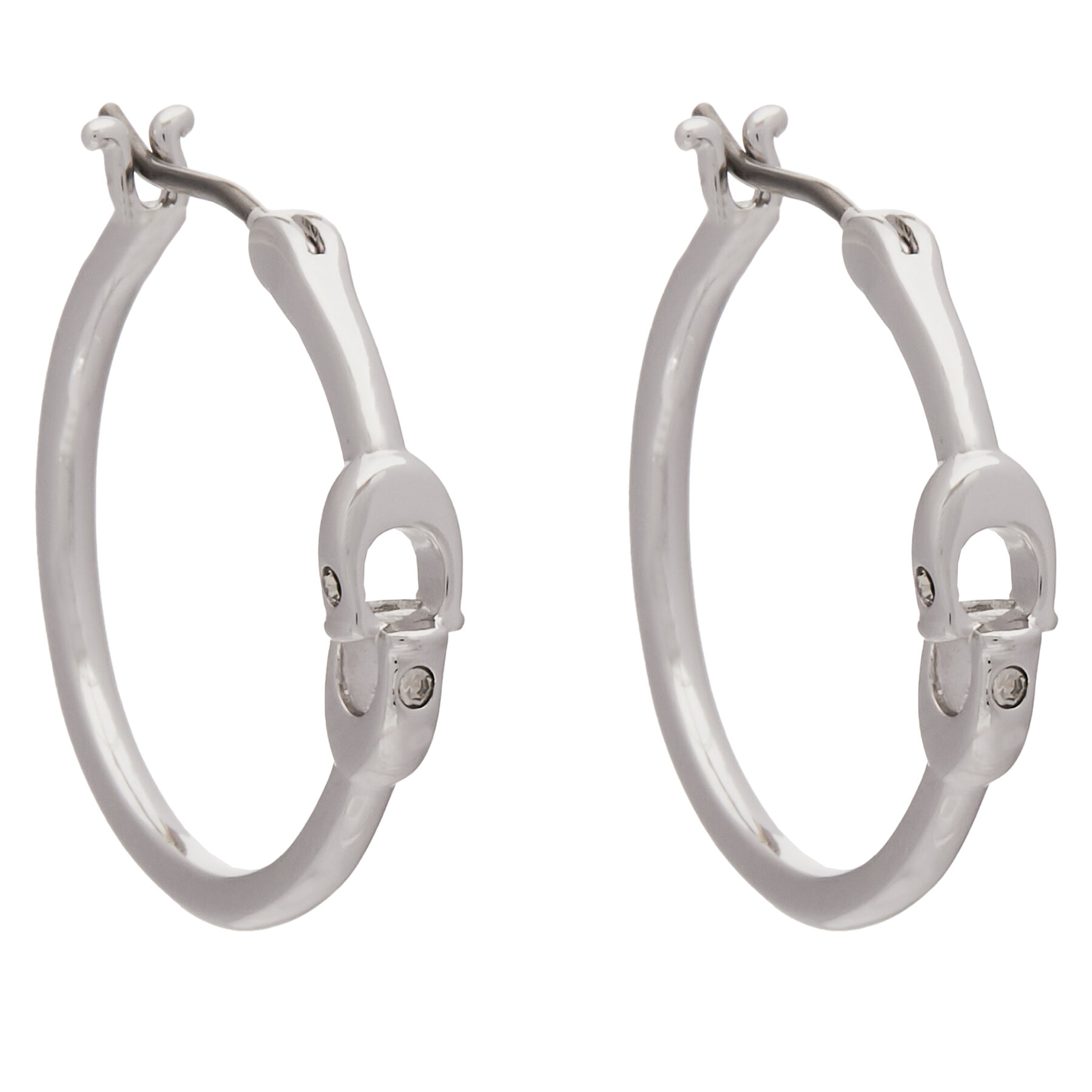Orecchini Coach Signature Hoop Earrings 37408160RHO030 Argento