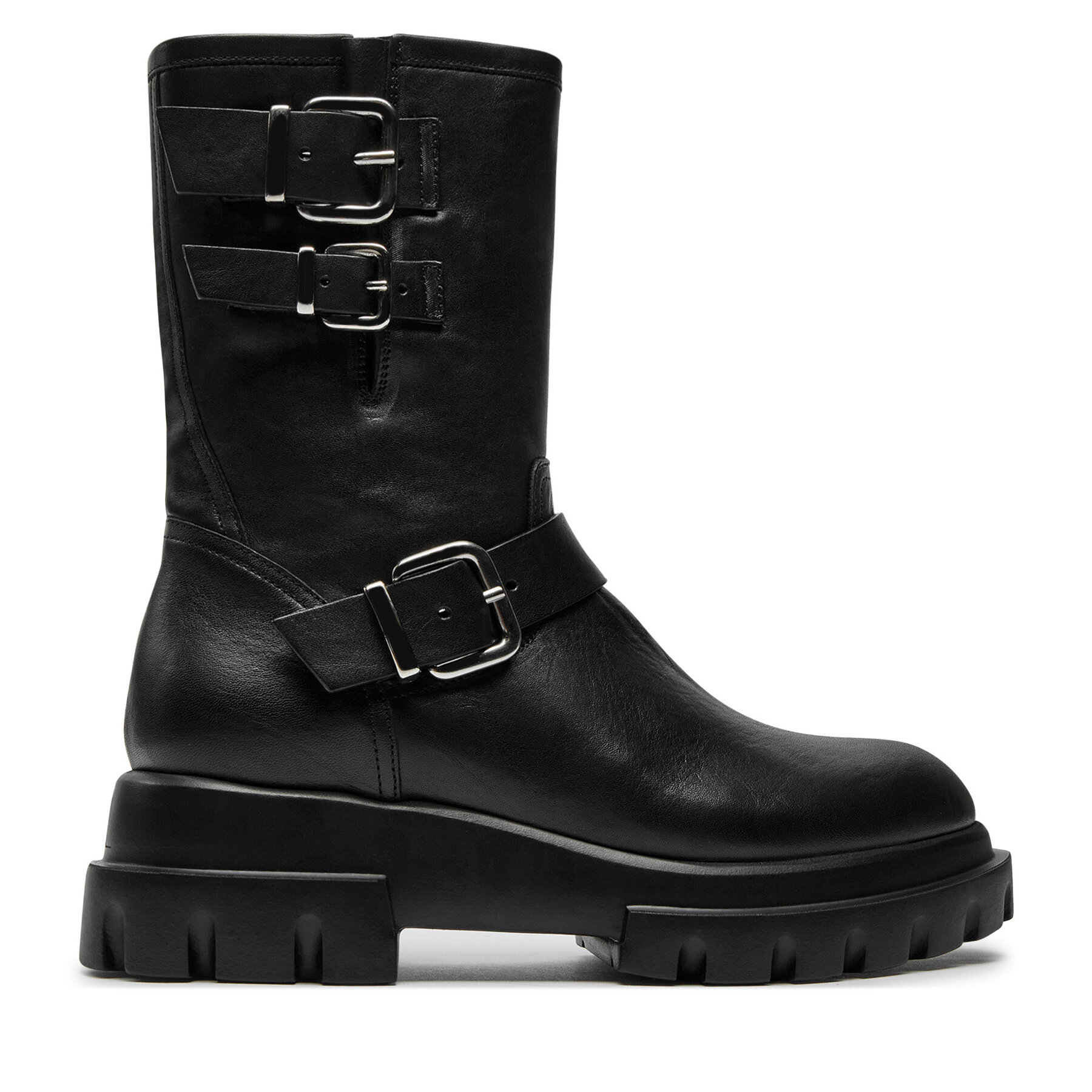  Bokacsizma AGL Chunky Biker D756589PGKD0711013 Fekete akciós termékkép 1