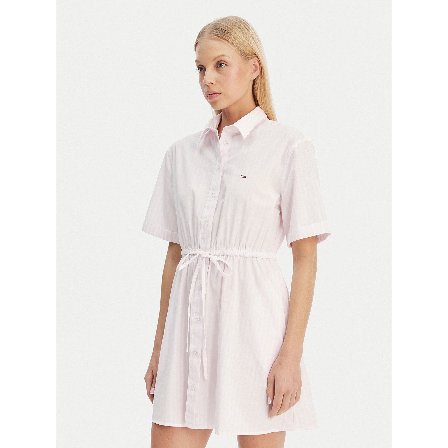 Tommy Jeans Hemdkleid DW0DW20617 Rosa Regular Fit