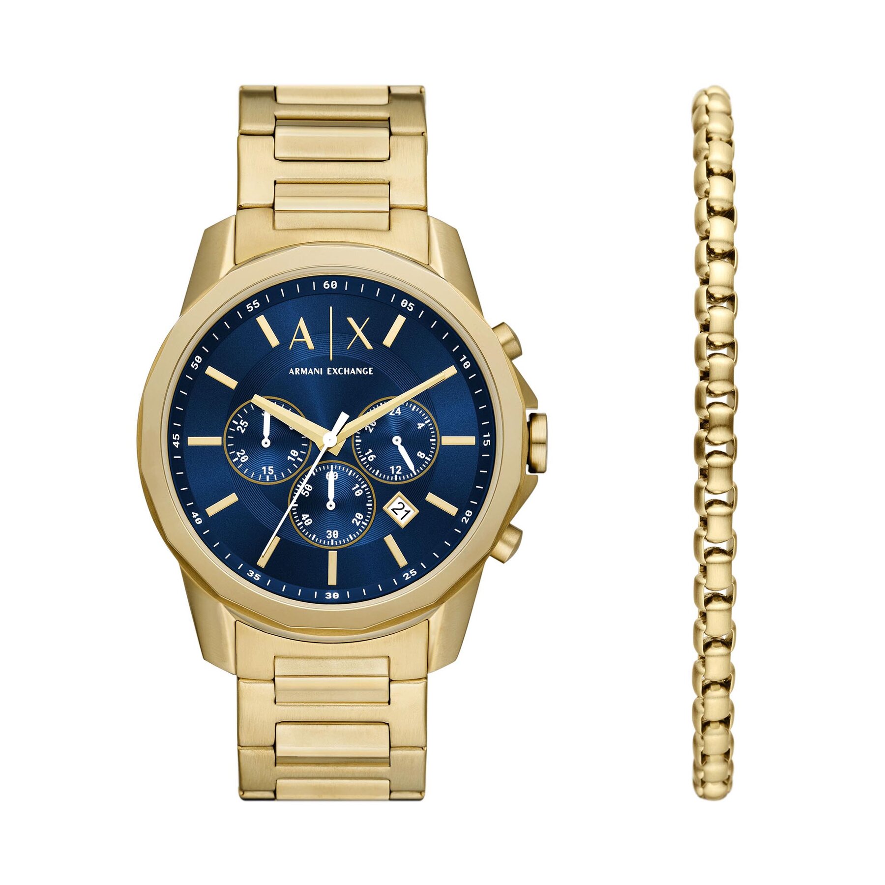 Hodinky Armani Exchange Banks AX7151SET Zlatá
