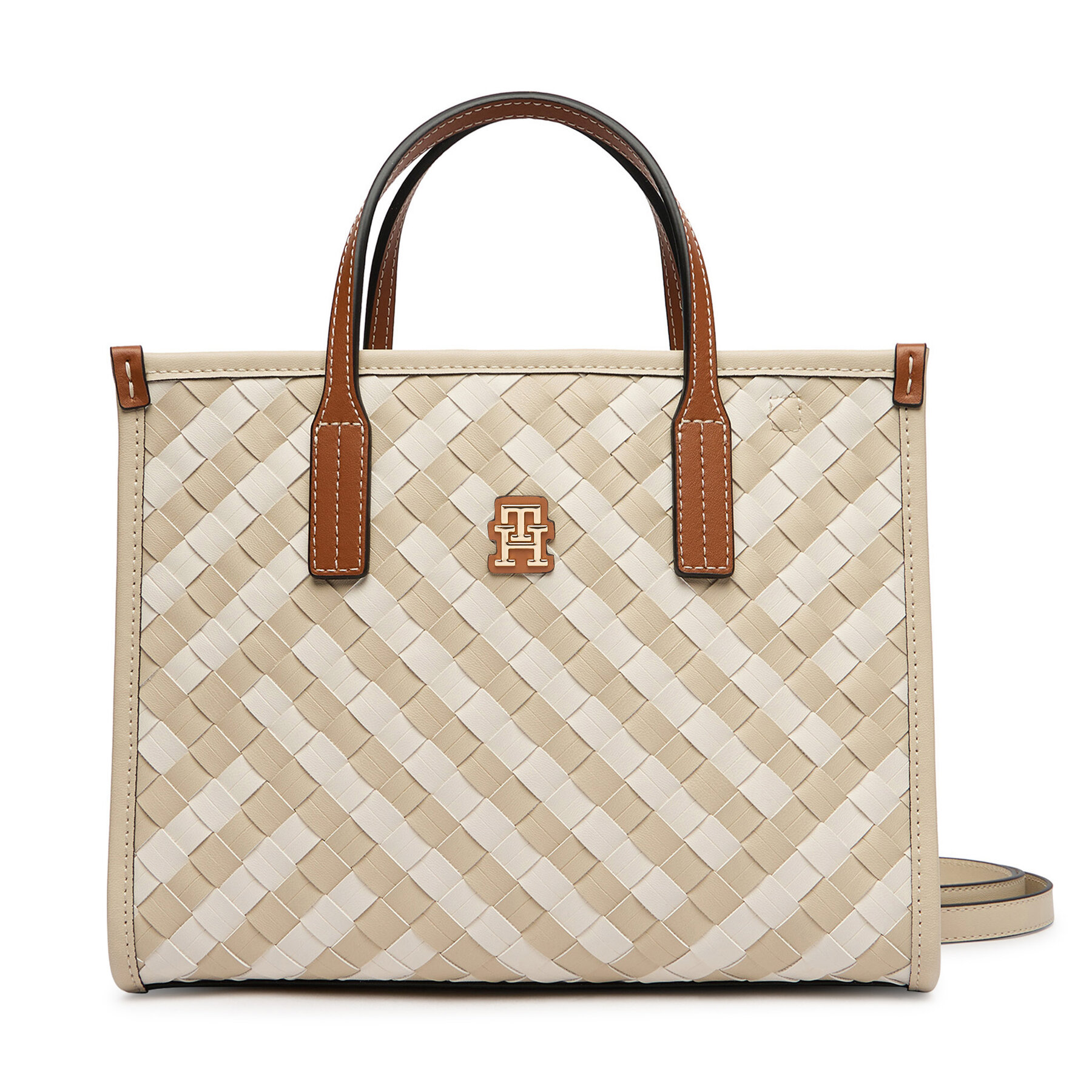 Geantă Tommy Hilfiger Th City Mini Tote AW0AW18393 Bej