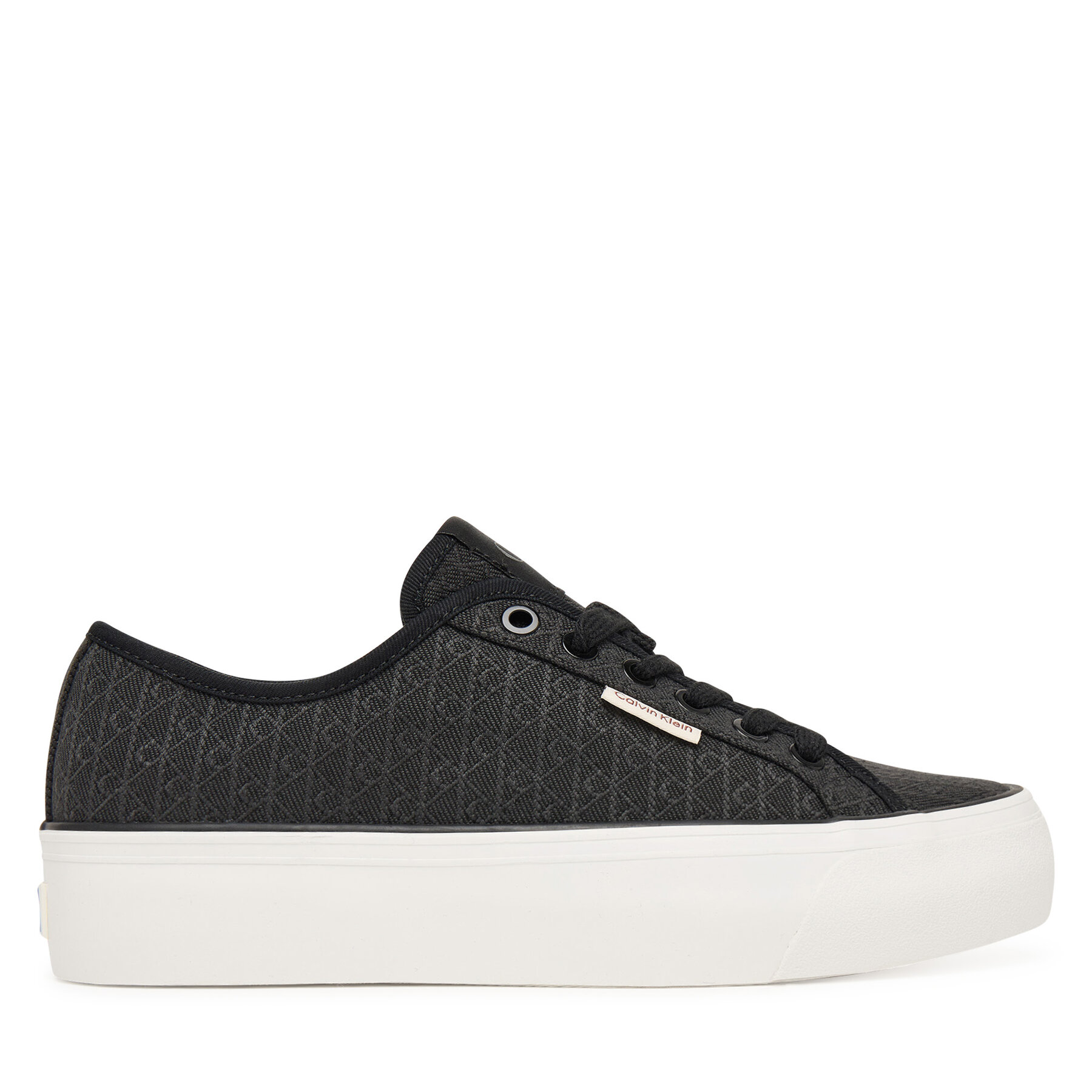 Superge Calvin Klein Vulc Flatf Laceup Jaq Aop HW0HW03265 Črna