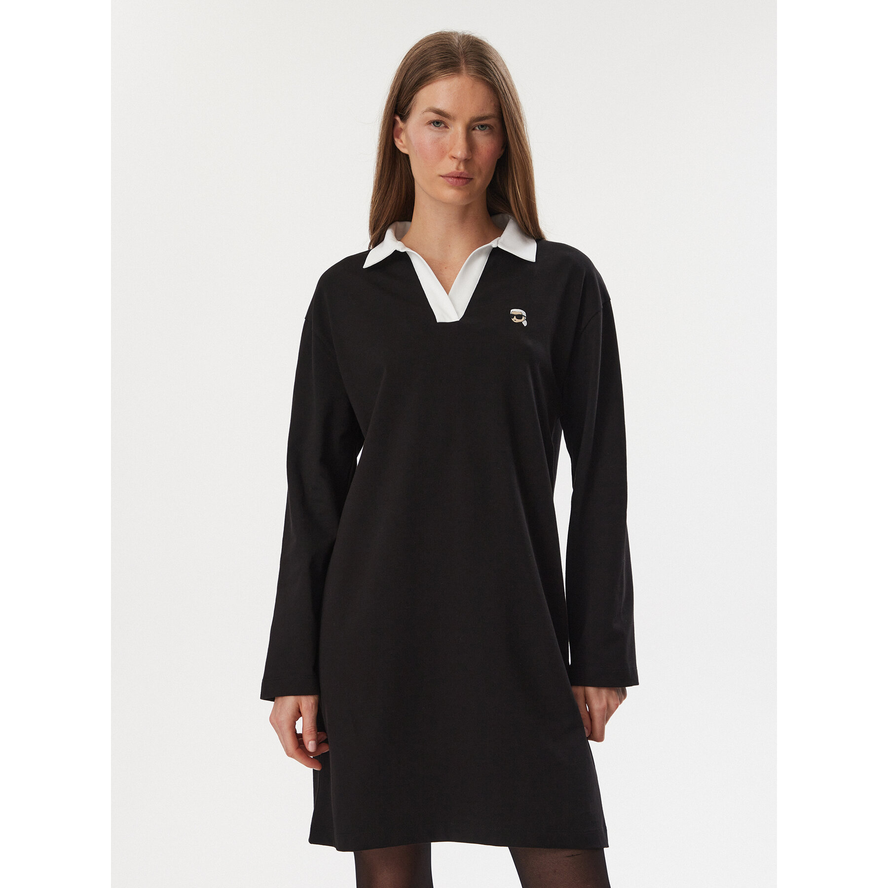 KARL LAGERFELD Kleid für den Alltag B4W13055 Schwarz Regular Fit