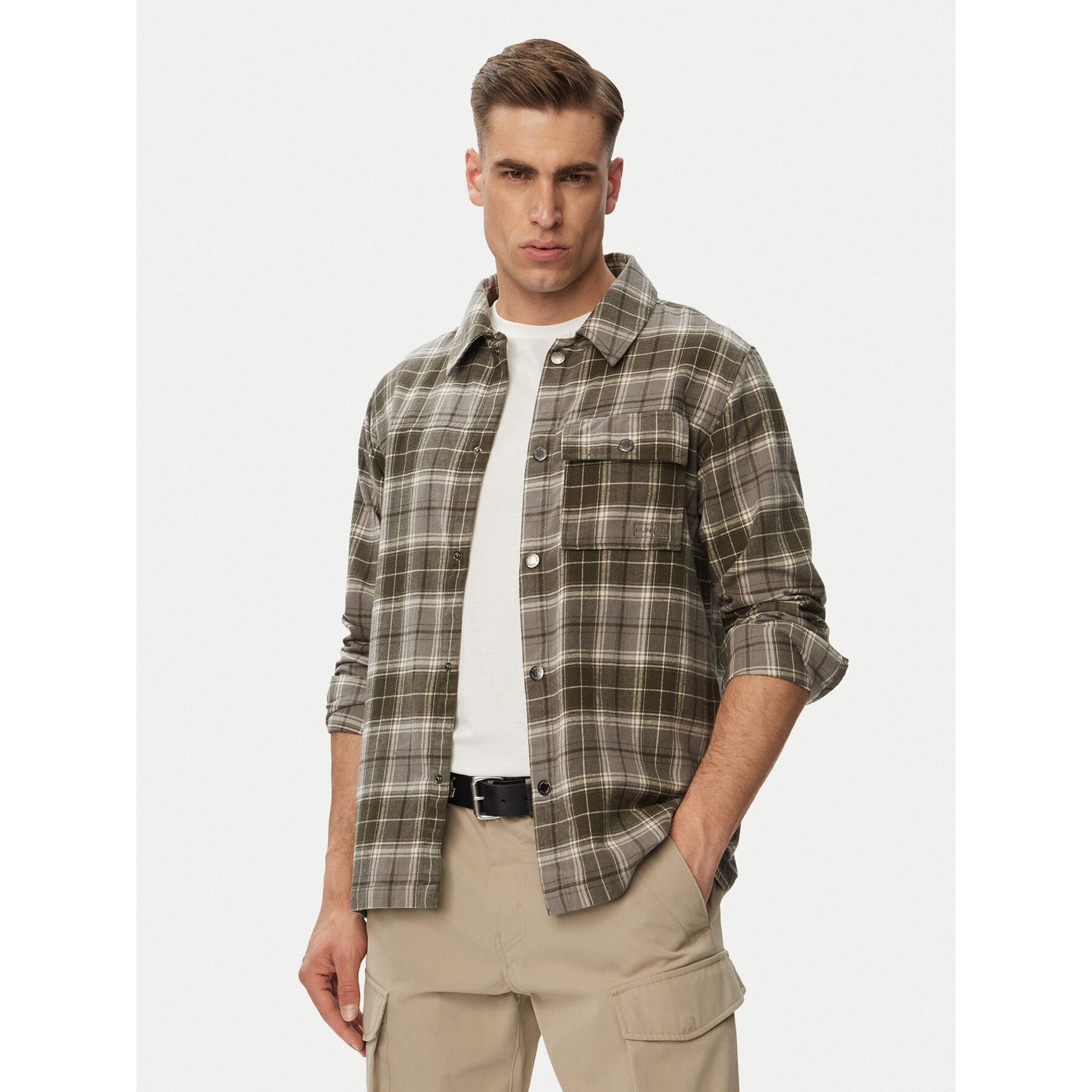 Hunter Hemd HAGM0003261 Grau Regular Fit