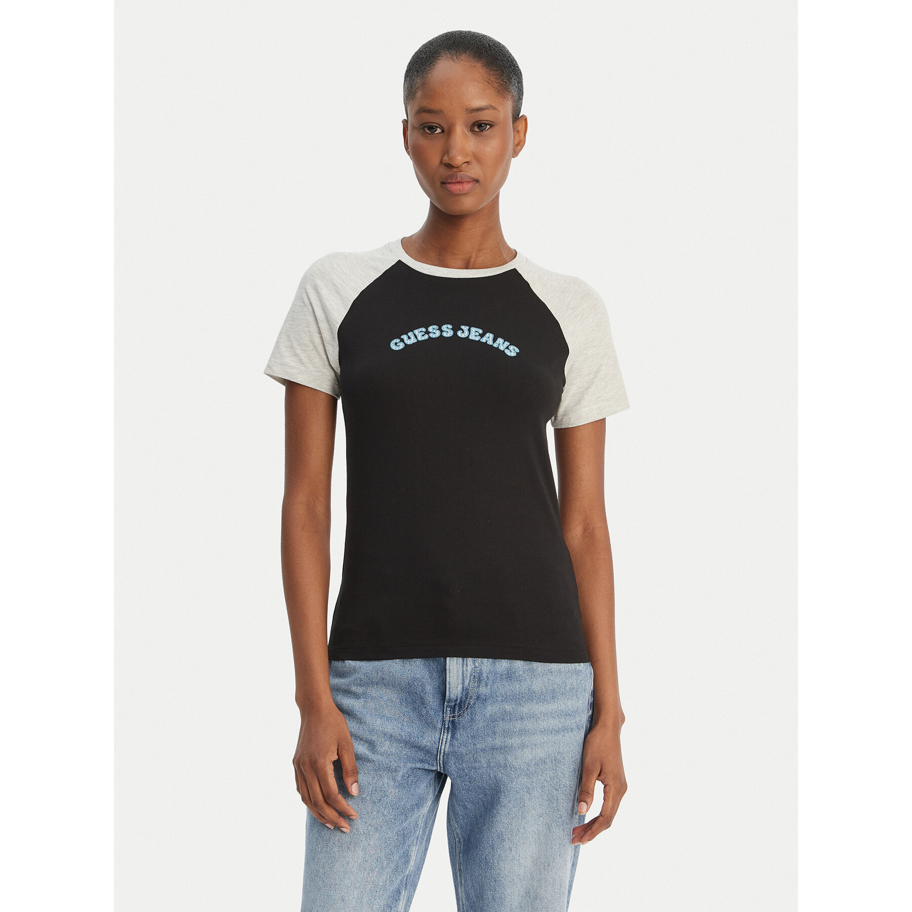 Guess Jeans T-Shirt W6GIB0 J1314 Μαύρο Regular Fit