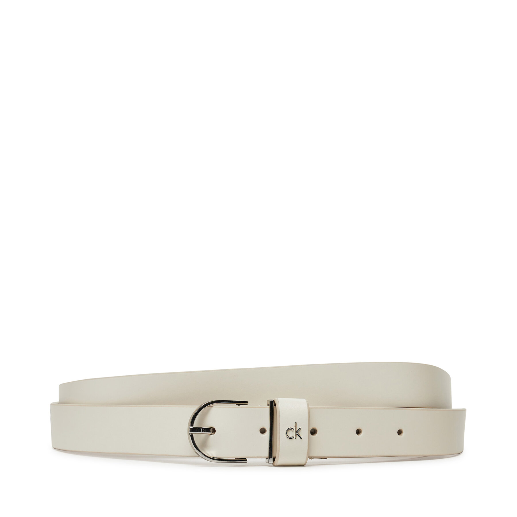 Pasek Damski Calvin Klein, Rozmiar 65 Biały Ck Metal Loop Round Buckle 2.5 K60K613147