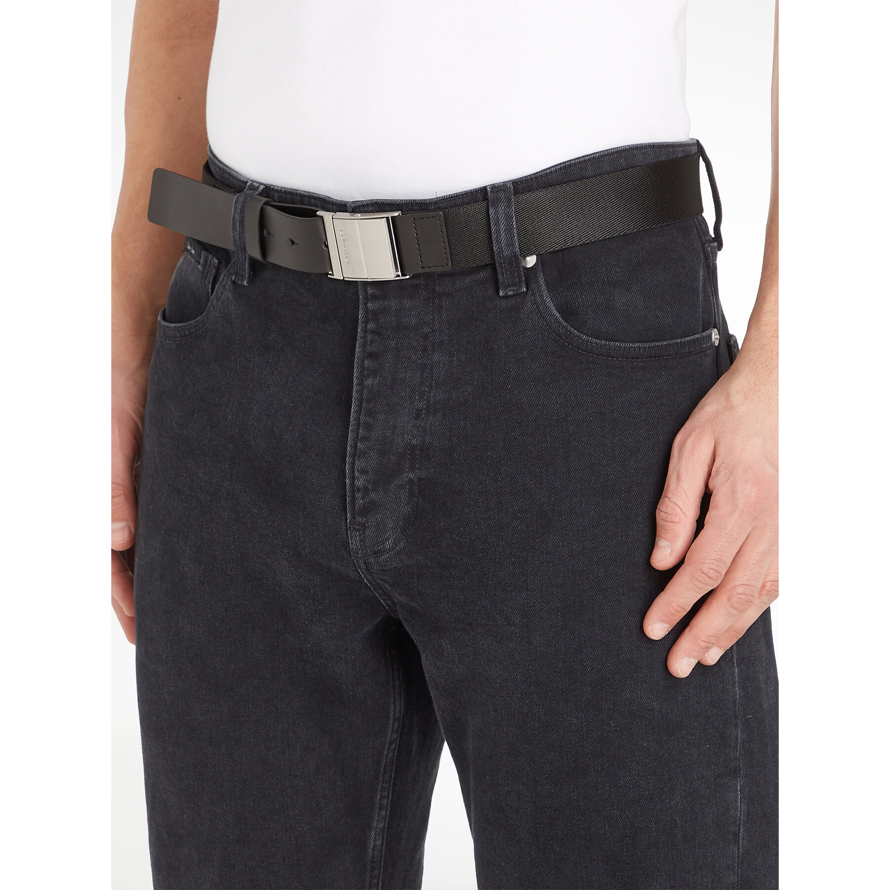 

Чоловічий ремінь Calvin Klein Iconic Plaque K50K510954 Ck Black BAX, Чорний