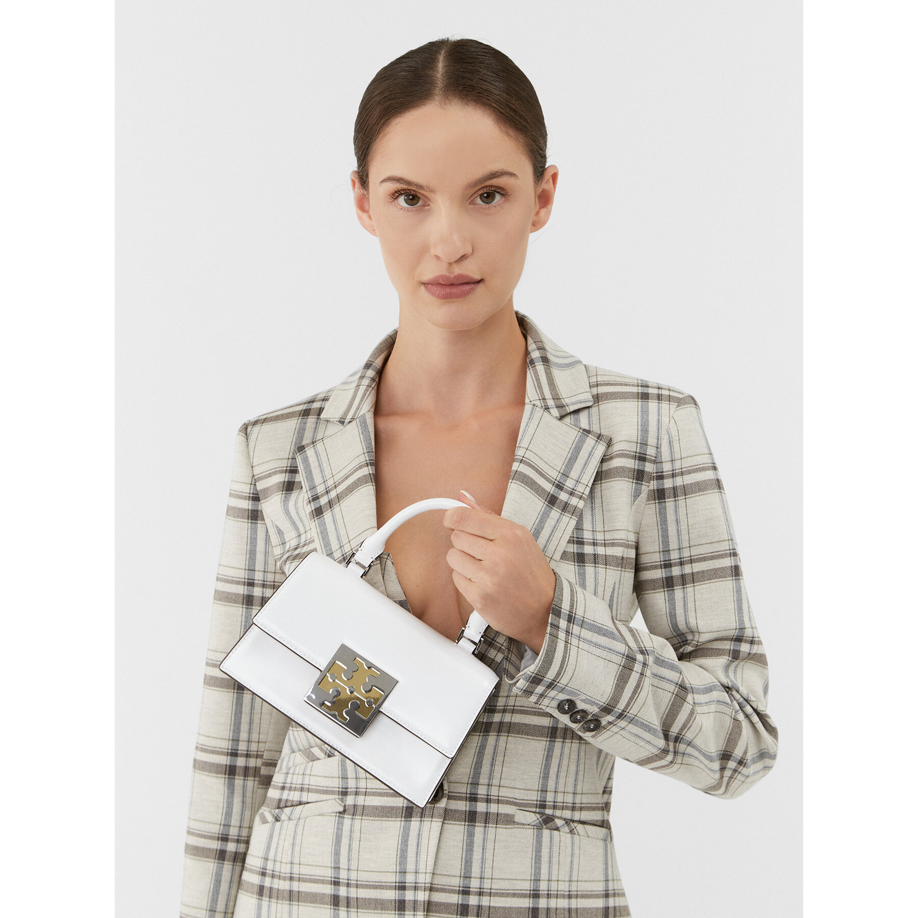 

Сумка Tory Burch Bon Bon Spazzolato Mini Top-Handle Bag 148865 Optic White 137, Білий