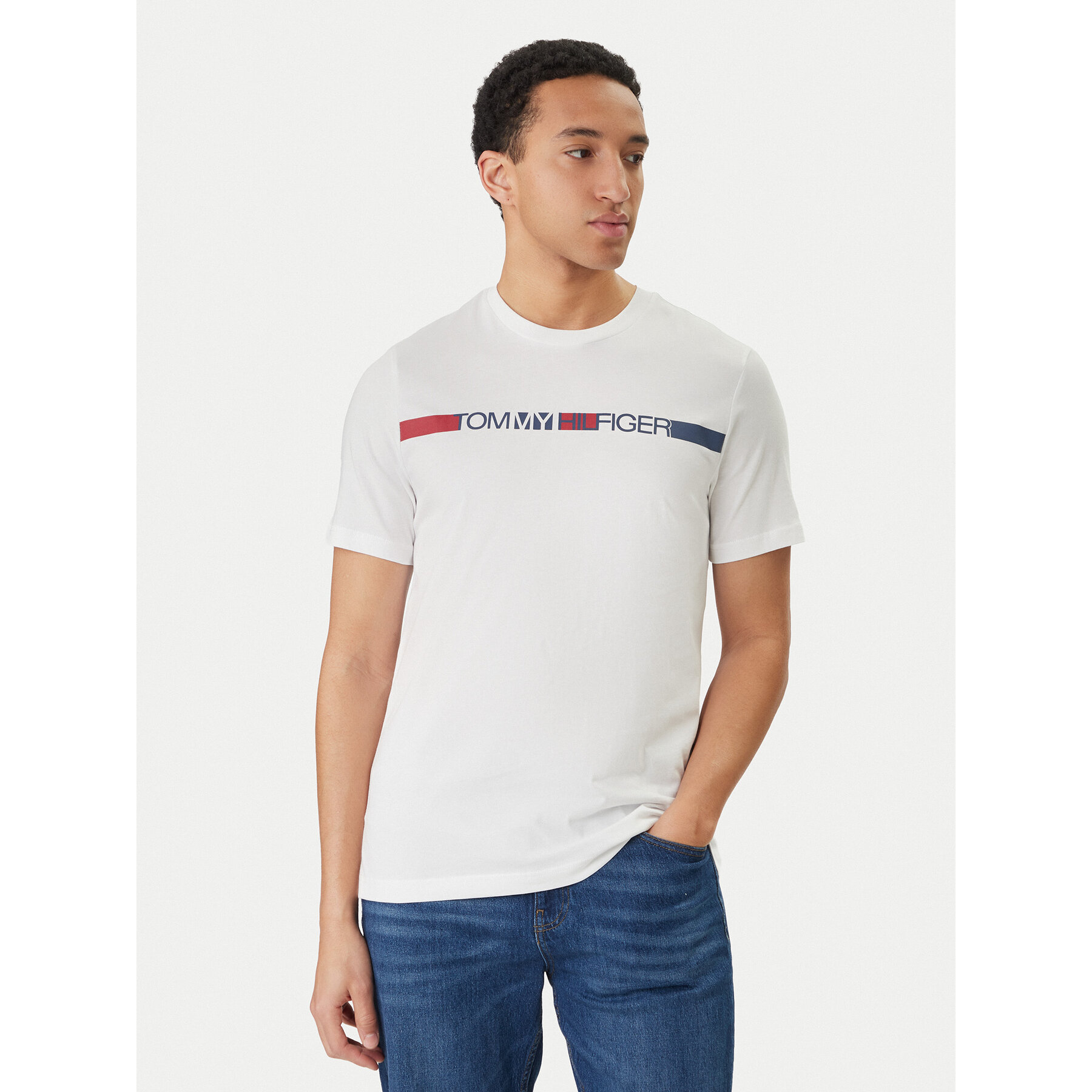 Tommy Hilfiger T-Shirt Brand Love MW0MW42368 Weiß Regular Fit