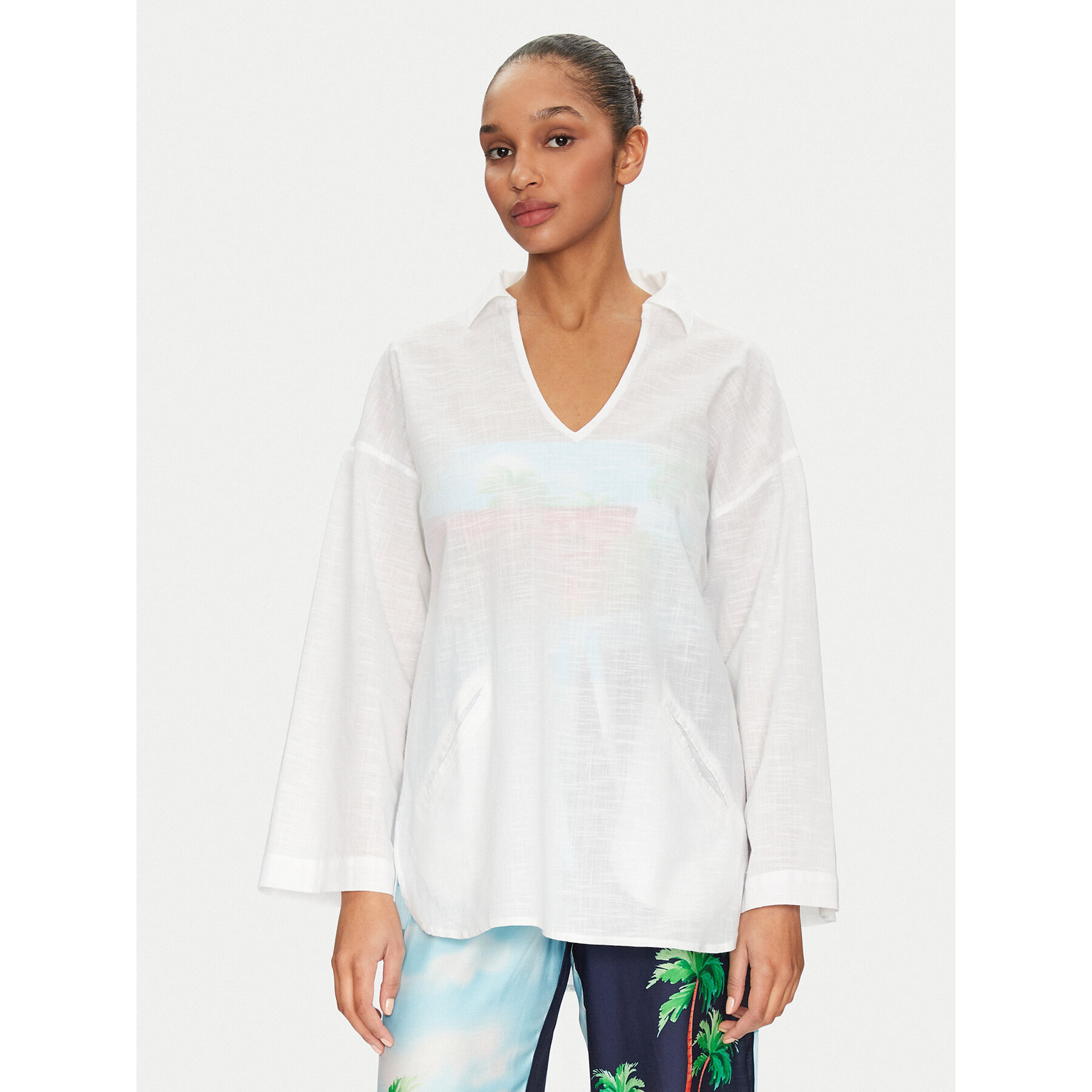 Seafolly Tunika Longline 55434-TO Weiß Relaxed Fit