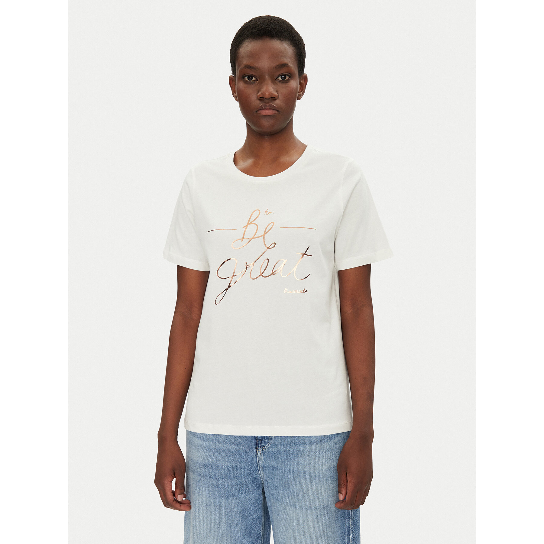 Fransa Fransa T-Shirt 20615334 Λευκό Regular Fit