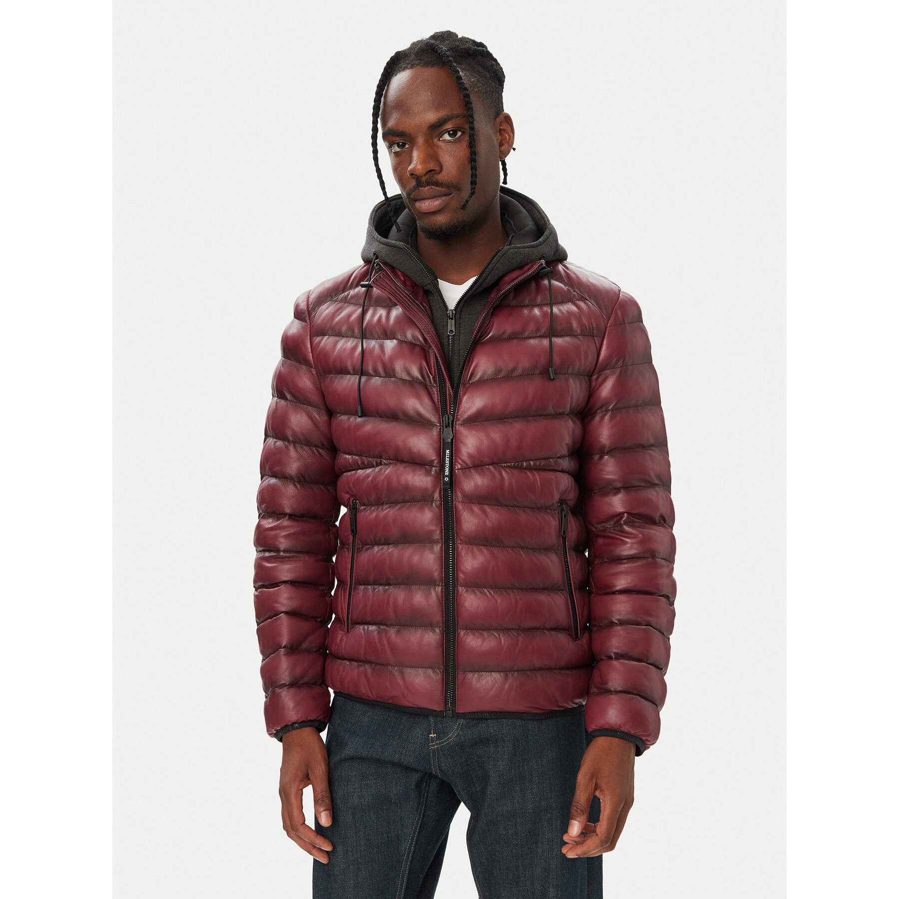 Milestone Lederjacke MSHarvey 631068 60905 Dunkelrot Regular Fit