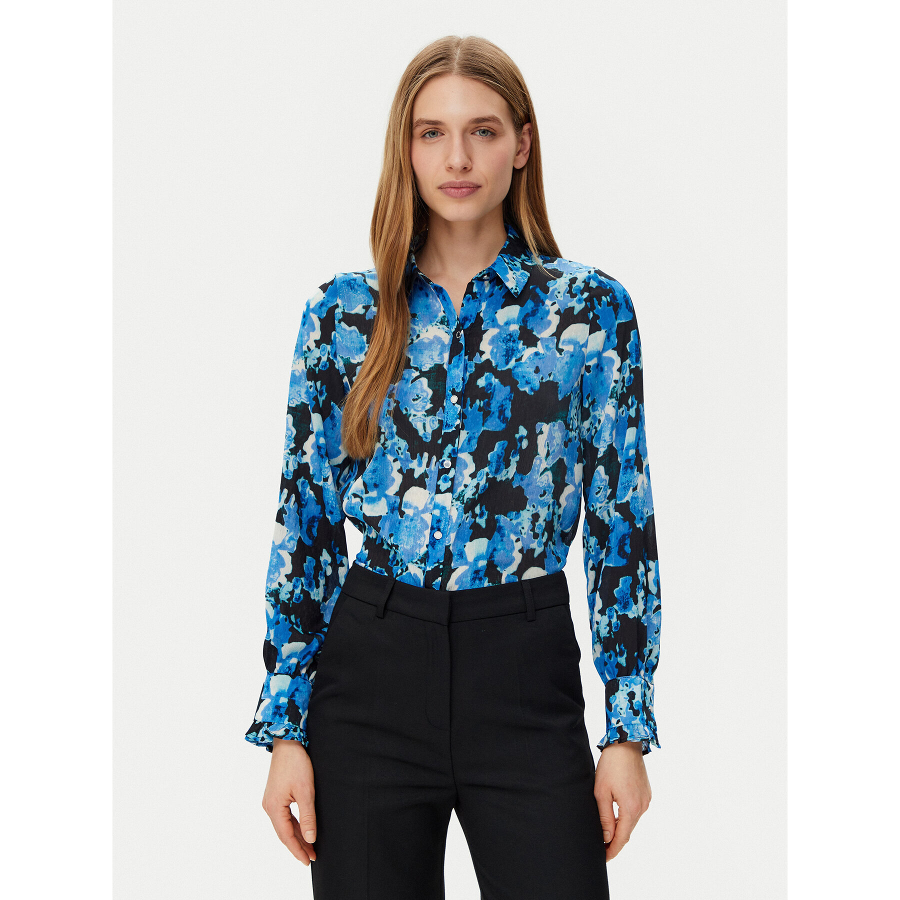 Morgan Hemd 251-CAMIE.F Blau Regular Fit