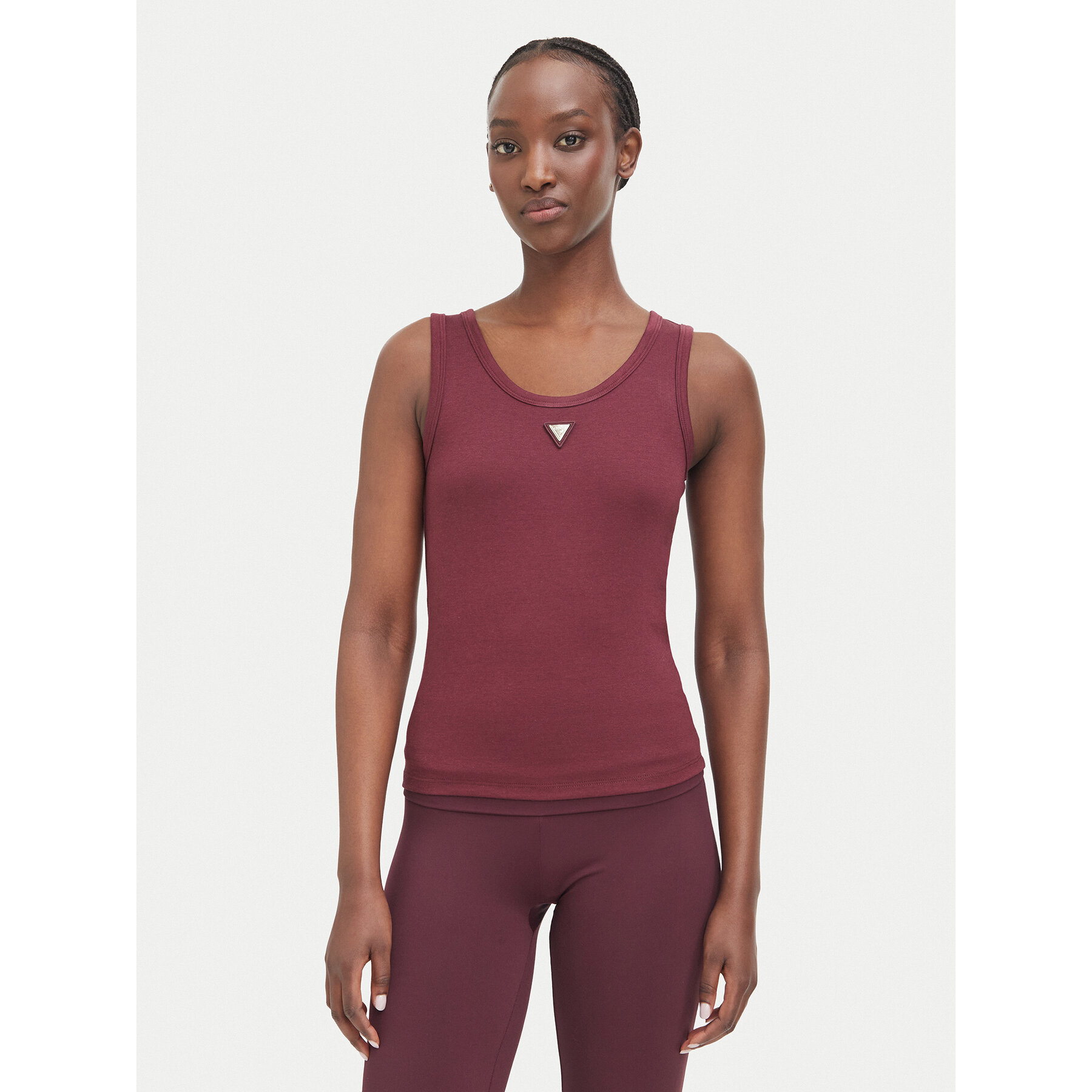 Guess Top V6YP09 K4312 Bordo rdeča Regular Fit