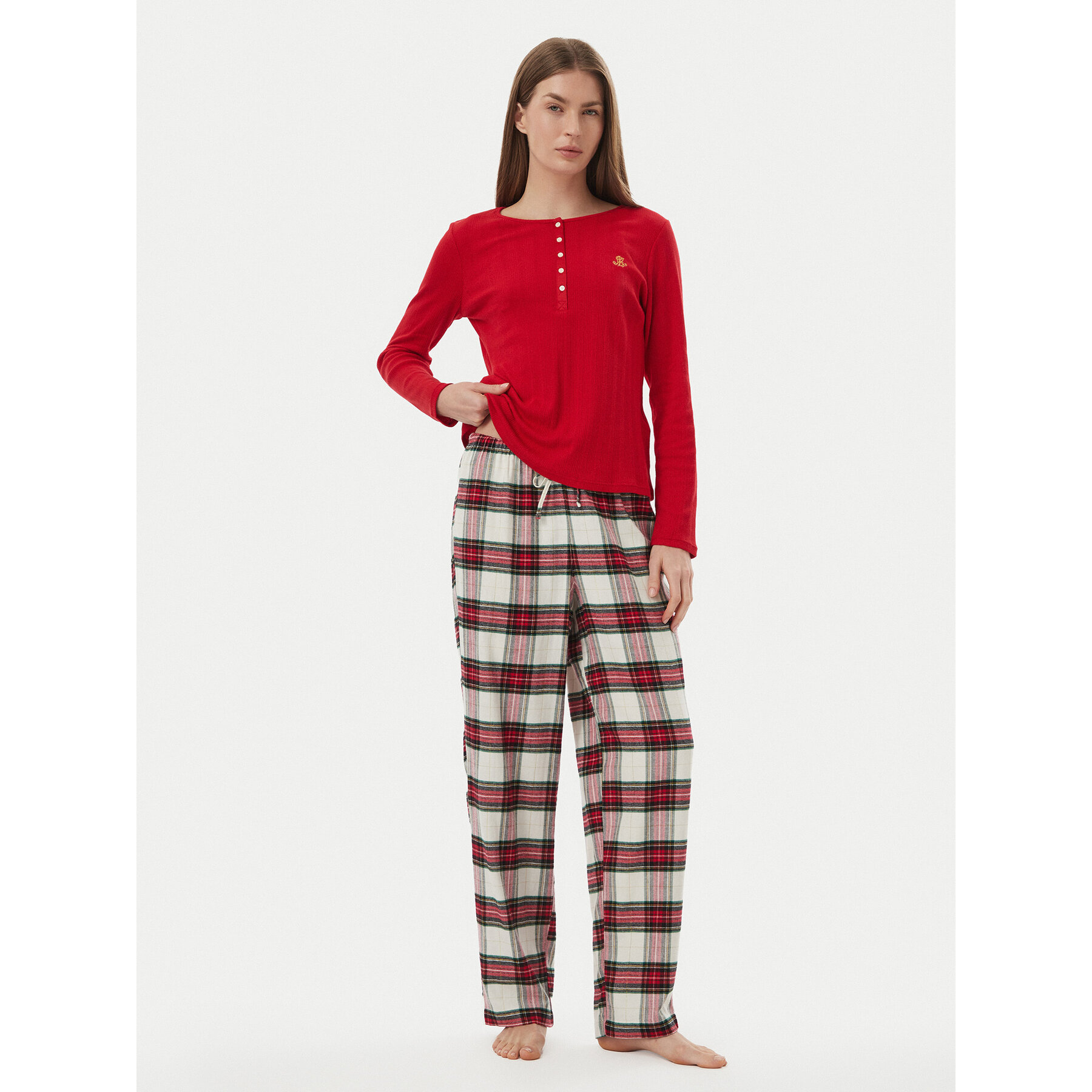 LAUREN RALPH LAUREN Pidžama ILN72551F Crvena Relaxed Fit