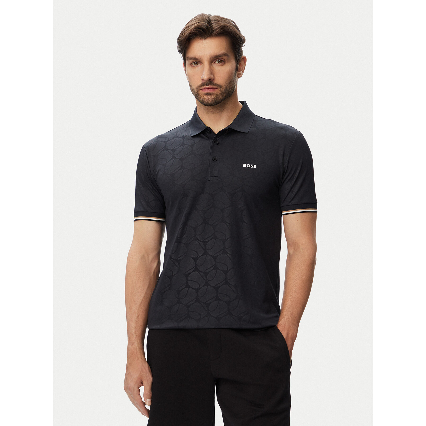BOSS Polo majica Game 1 50564785 Mornarsko modra Slim Fit
